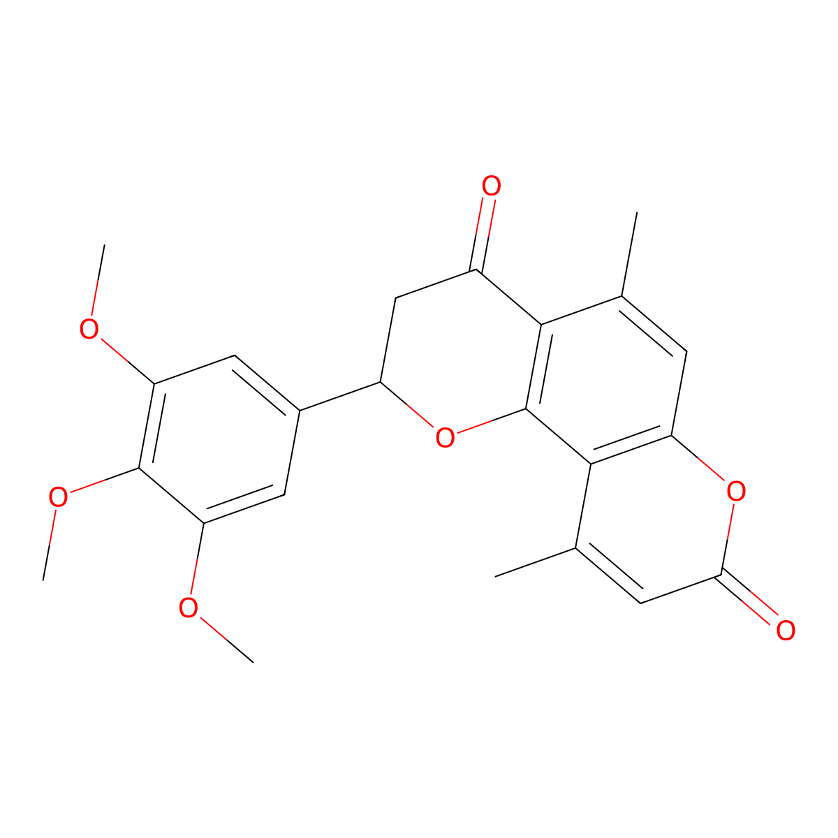 5,10-dimethyl-2-(3,4,5-trimethoxyphenyl)-2,3-dihydro-4H,8H-pyrano[2,3-f]chromene-4,8-dione molecular structure, CAS 1010928-86-5
