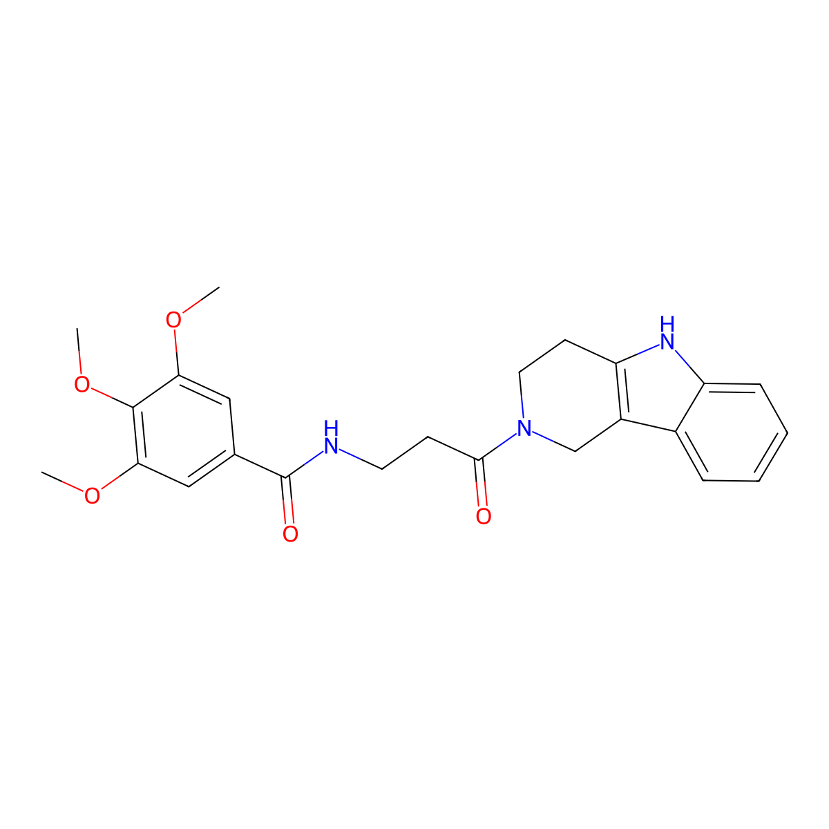3,4,5-trimethoxy-N-[3-oxo-3-(1,3,4,5-tetrahydro-2H-pyrido[4,3-b]indol-2-yl)propyl]benzamide molecular structure, CAS 1010928-89-8