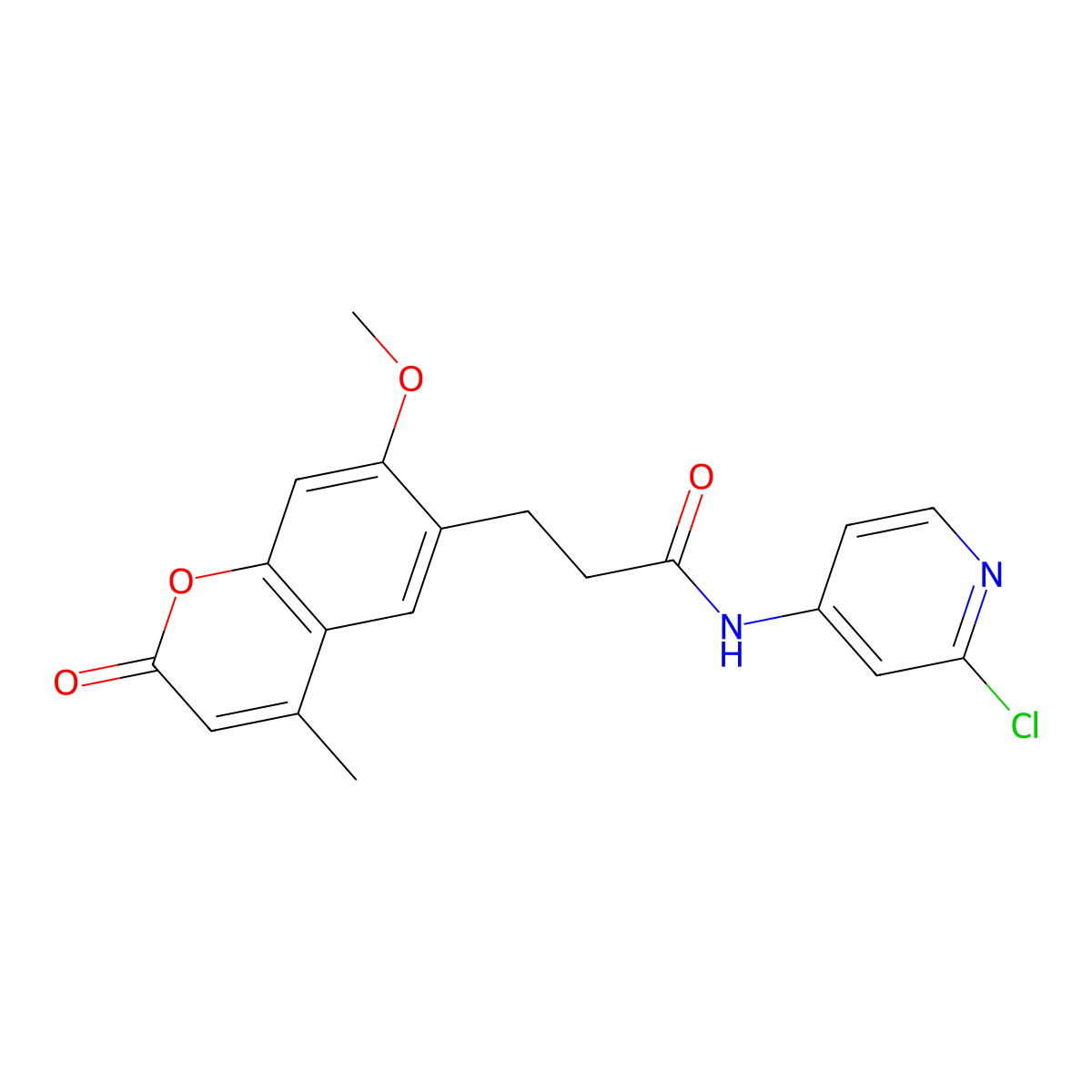 N-(2-chloropyridin-4-yl)-3-(7-methoxy-4-methyl-2-oxo-2H-chromen-6-yl)propanamide molecular structure, CAS 1010929-01-7