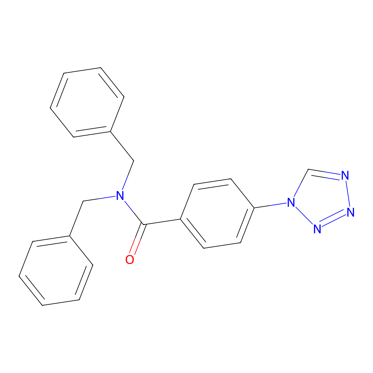 N,N-dibenzyl-4-(1H-tetrazol-1-yl)benzamide molecular structure, CAS 1010929-02-8