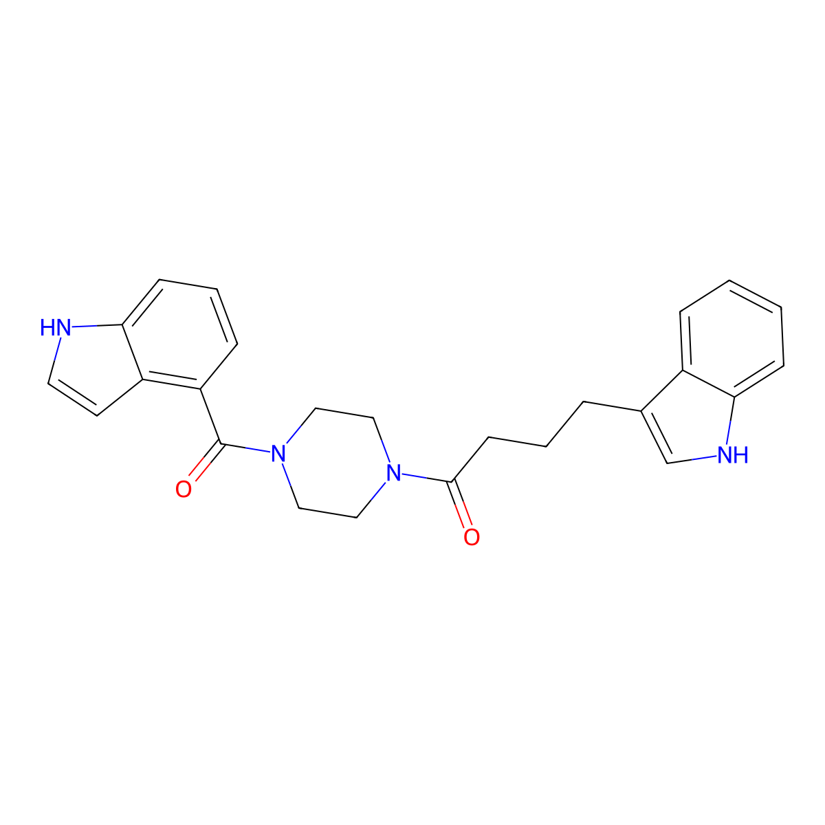 4-(1H-indol-3-yl)-1-[4-(1H-indol-4-ylcarbonyl)piperazin-1-yl]butan-1-one molecular structure, CAS 1010929-15-3