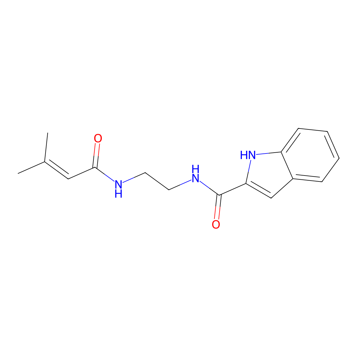 N-{2-[(3-methylbut-2-enoyl)amino]ethyl}-1H-indole-2-carboxamide molecular structure, CAS 1010929-27-7