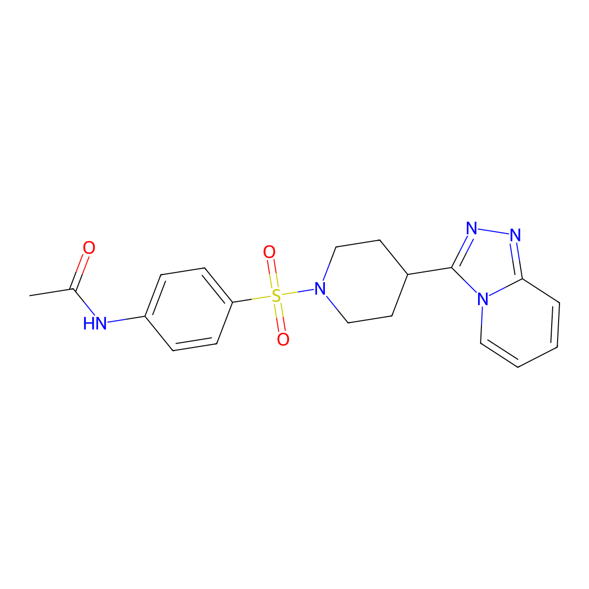 N-(4-{[4-([1,2,4]triazolo[4,3-a]pyridin-3-yl)piperidin-1-yl]sulfonyl}phenyl)acetamide molecular structure, CAS 1010929-44-8