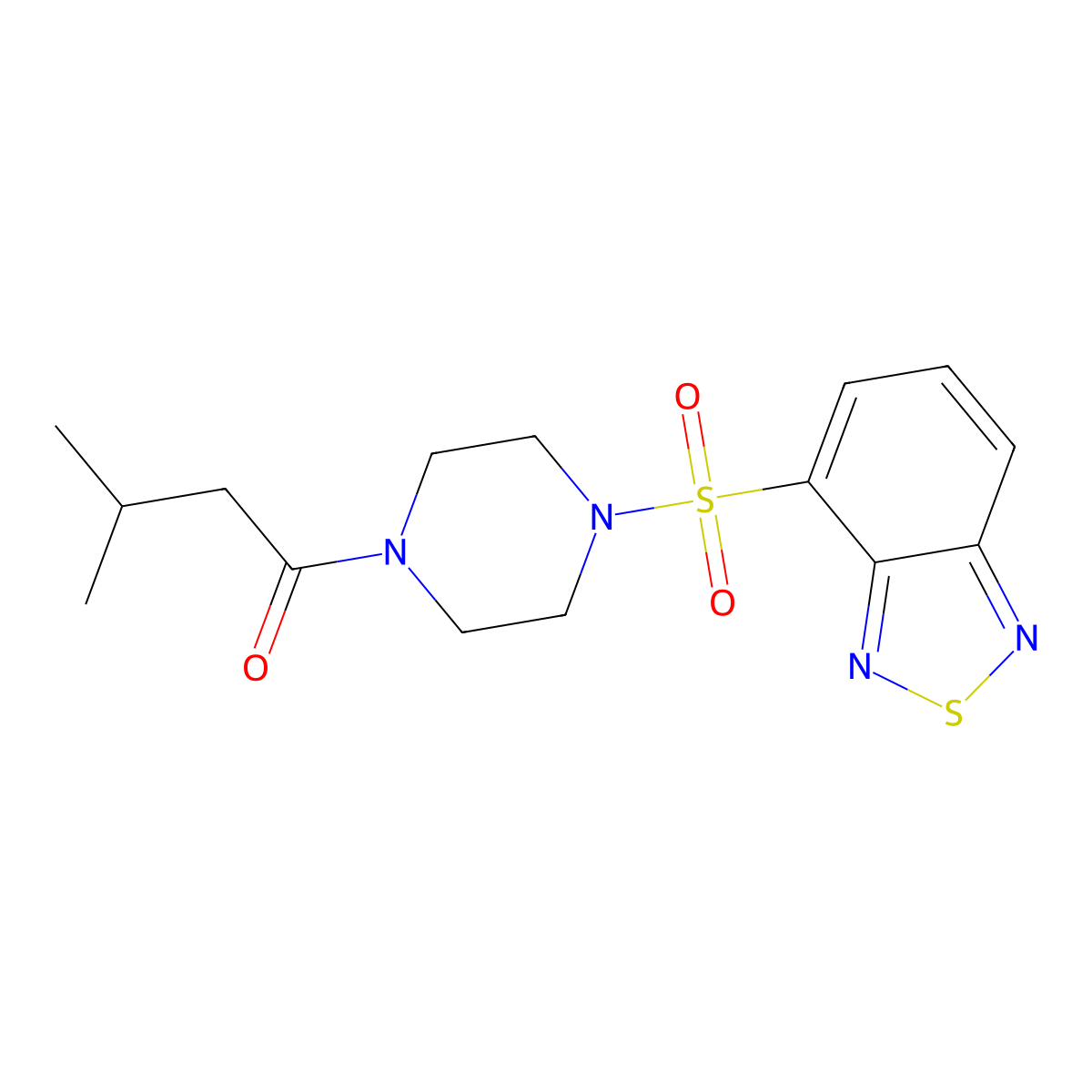 1-[4-(2,1,3-Benzothiadiazol-4-ylsulfonyl)piperazin-1-yl]-3-methylbutan-1-one molecular structure, CAS 1010929-58-4