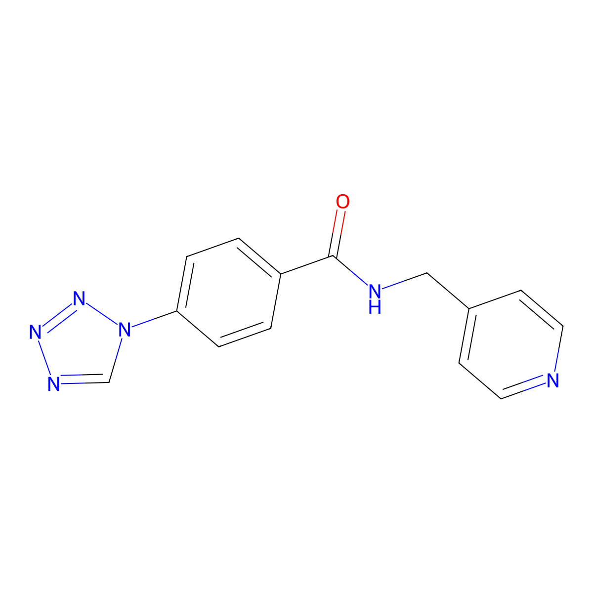 N-(pyridin-4-ylmethyl)-4-(1H-tetrazol-1-yl)benzamide molecular structure, CAS 1010930-51-4