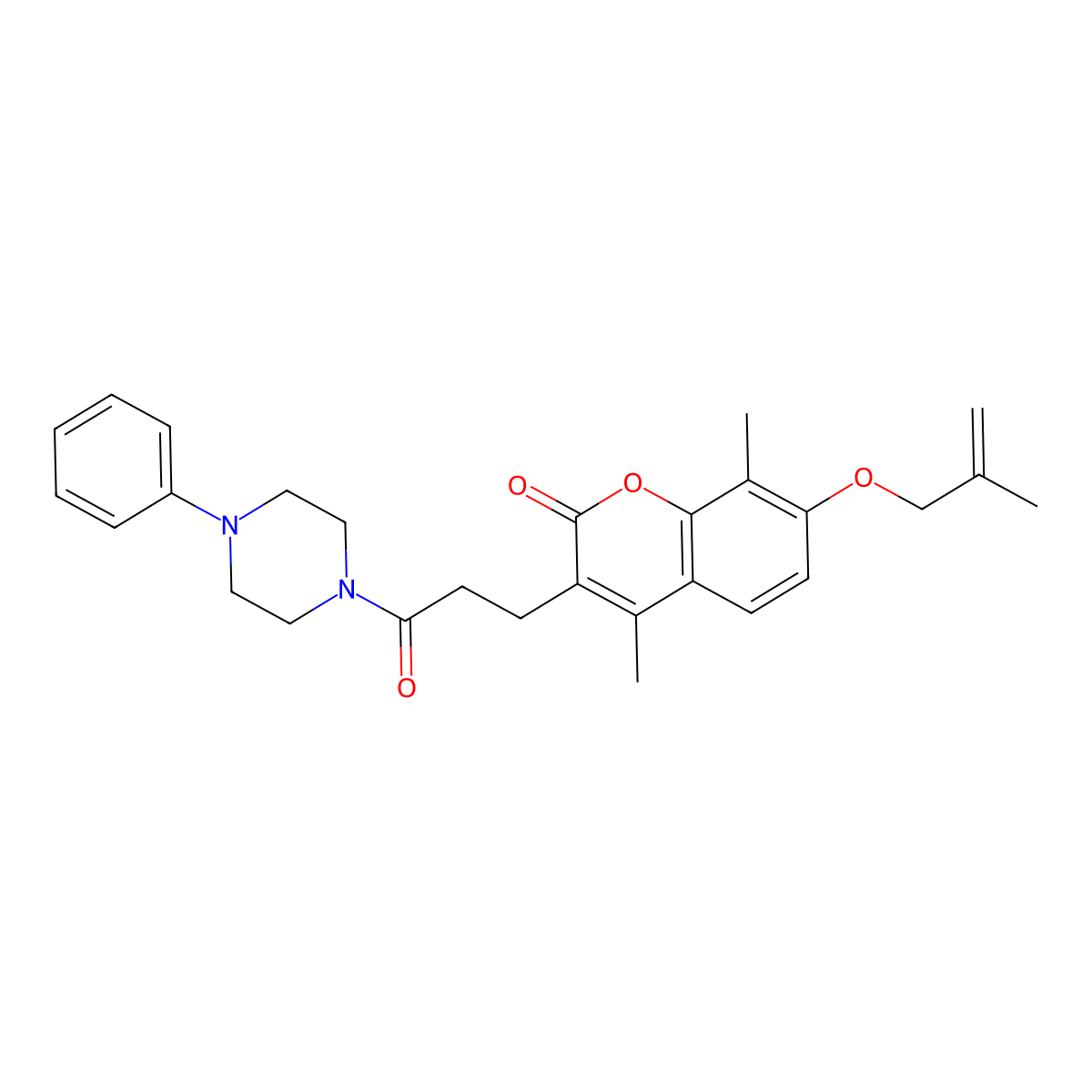 4,8-dimethyl-7-[(2-methylallyl)oxy]-3-[3-oxo-3-(4-phenylpiperazino)propyl]-2H-chromen-2-one molecular structure, CAS 1010930-52-5