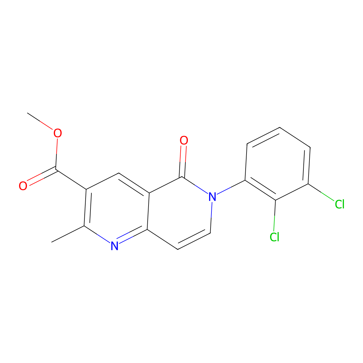 Methyl 6-(2,3-dichlorophenyl)-2-methyl-5-oxo-5,6-dihydro-1,6-naphthyridine-3-carboxylate molecular structure, CAS 1010930-73-0