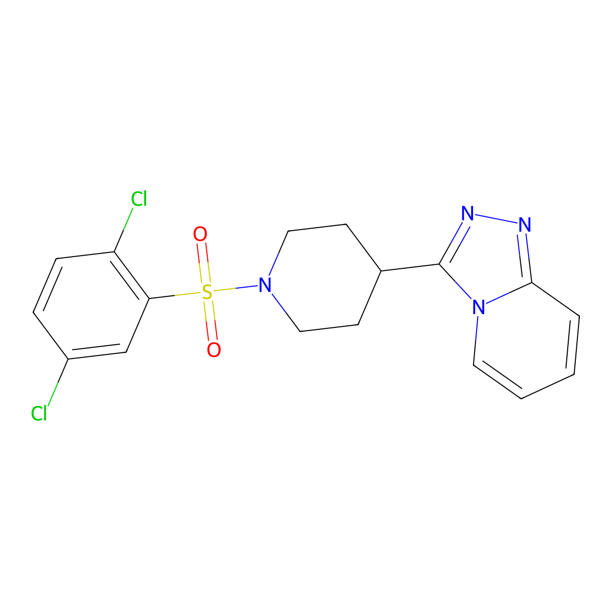 3-{1-[(2,5-Dichlorophenyl)sulfonyl]piperidin-4-yl}[1,2,4]triazolo[4,3-a]pyridine molecular structure, CAS 1010931-29-9