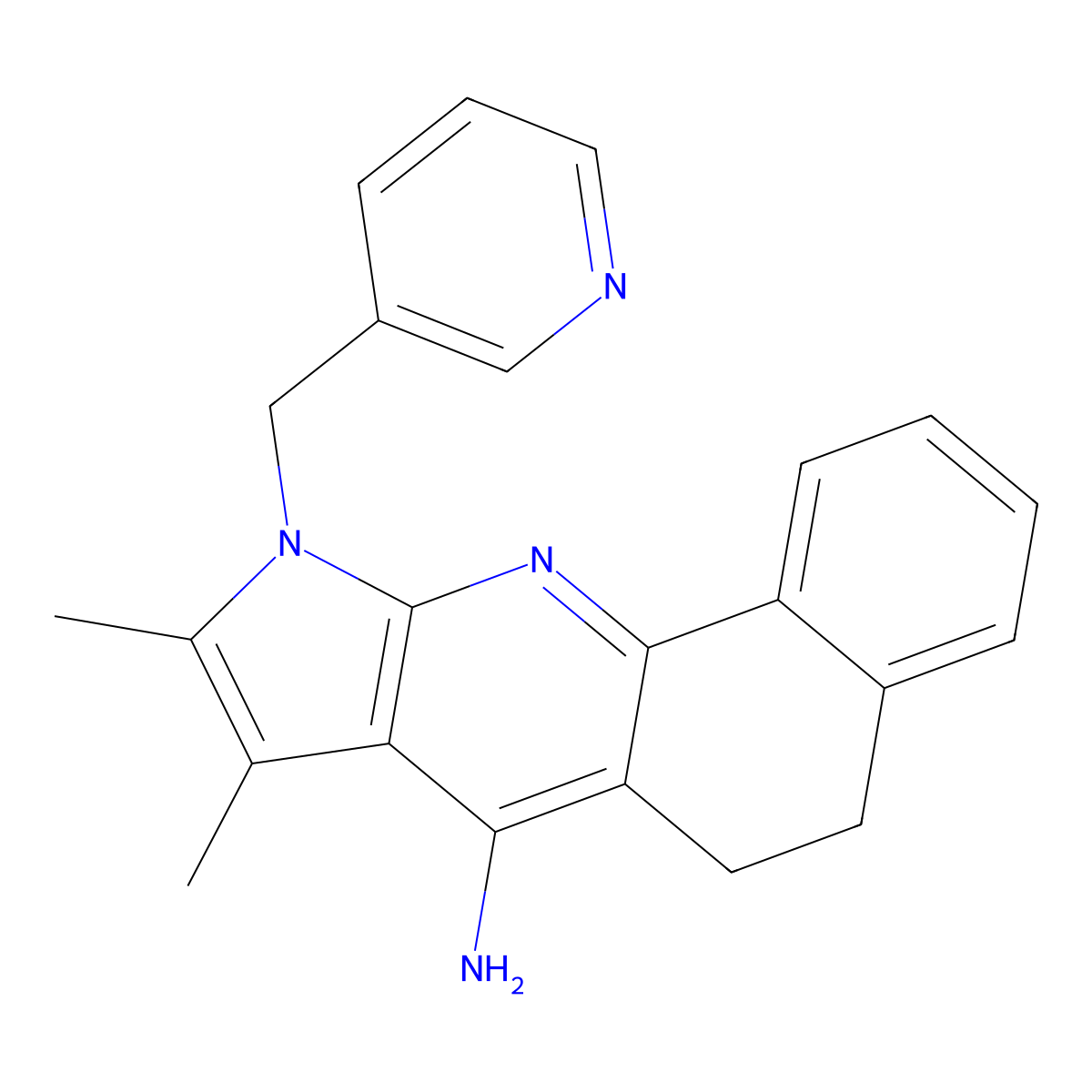 8,9-dimethyl-10-(pyridin-3-ylmethyl)-6,10-dihydro-5H-benzo[h]pyrrolo[2,3-b]quinolin-7-amine molecular structure, CAS 1010931-57-3