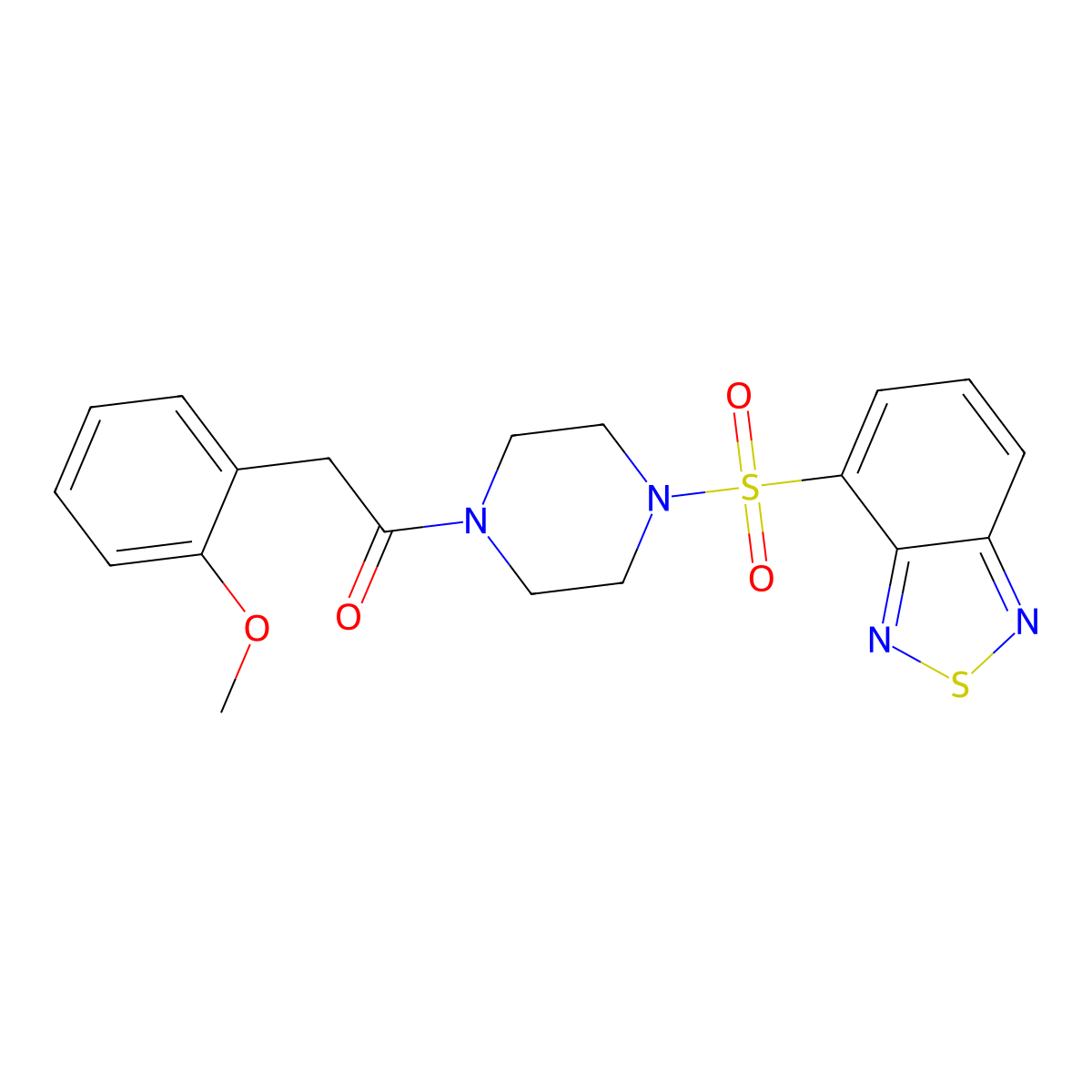 1-[4-(2,1,3-Benzothiadiazol-4-ylsulfonyl)piperazin-1-yl]-2-(2-methoxyphenyl)ethanone molecular structure, CAS 1010931-62-0