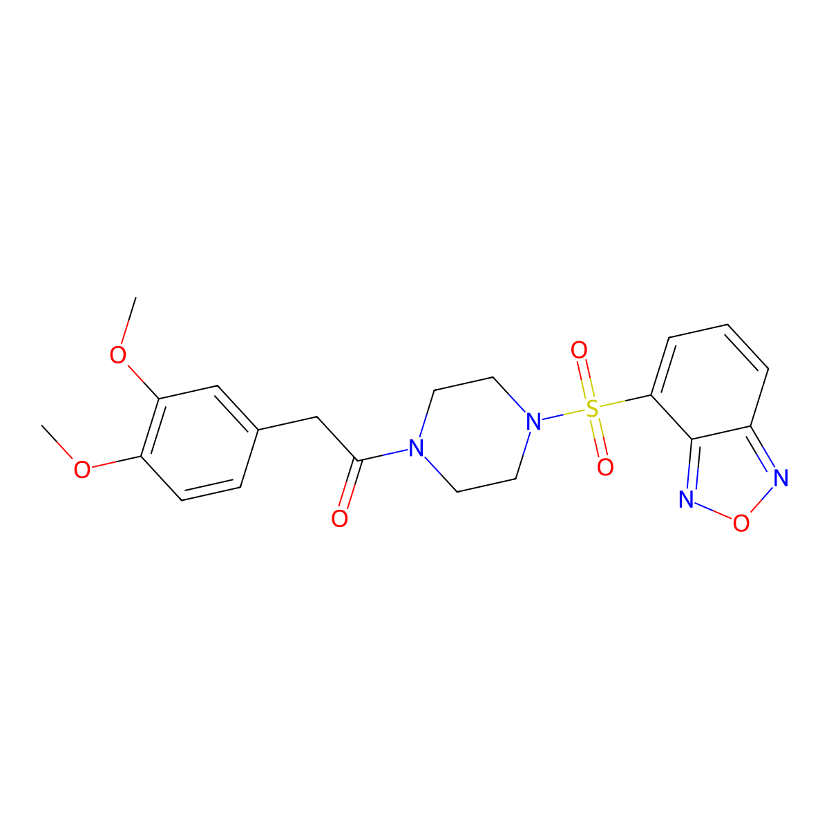 1-[4-(2,1,3-Benzoxadiazol-4-ylsulfonyl)piperazin-1-yl]-2-(3,4-dimethoxyphenyl)ethanone molecular structure, CAS 1010931-68-6