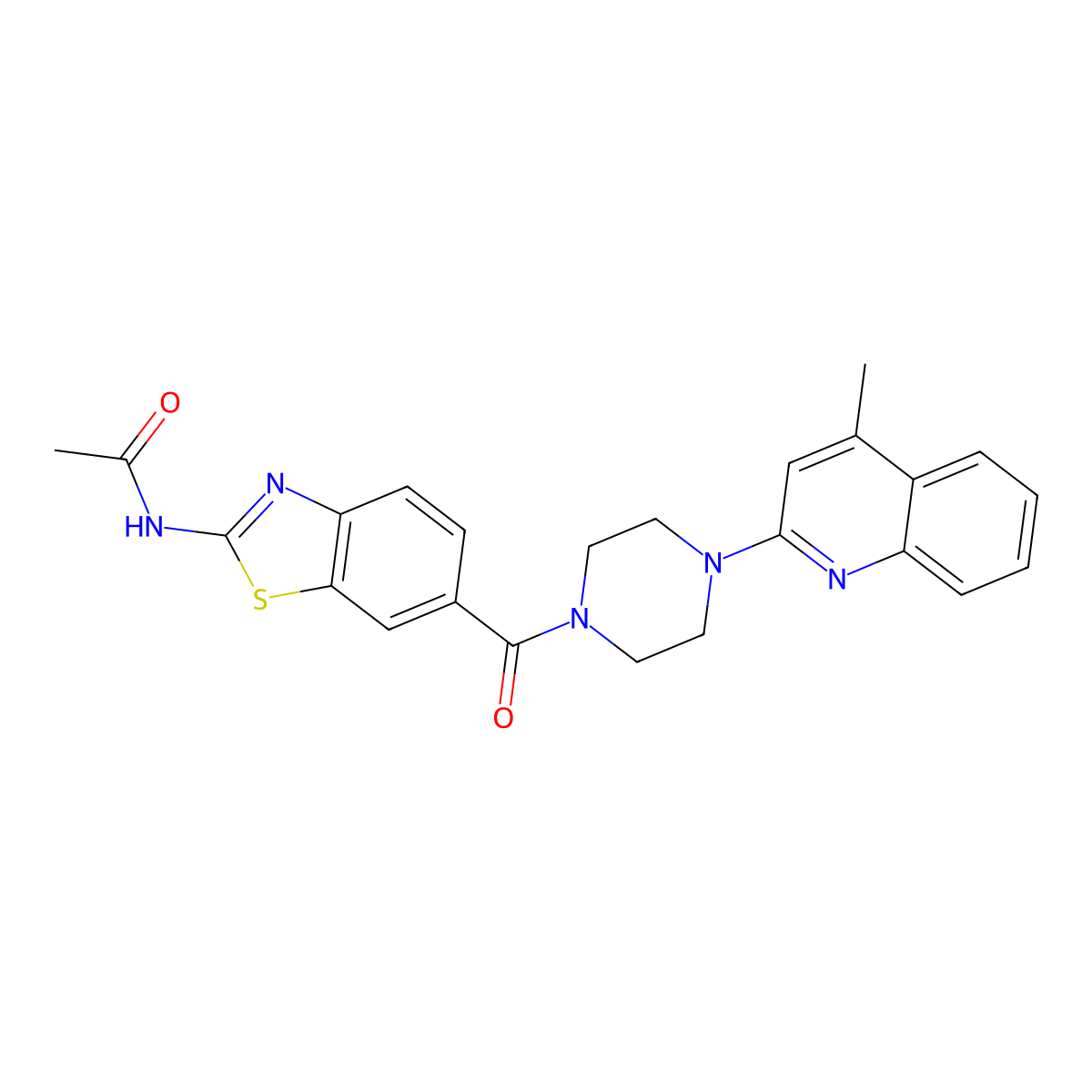 N-[(2E)-6-{[4-(4-methylquinolin-2-yl)piperazin-1-yl]carbonyl}-1,3-benzothiazol-2(3H)-ylidene]acetamide molecular structure, CAS 1010931-96-0