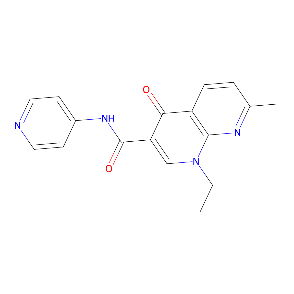 1-ethyl-7-methyl-4-oxo-N-(pyridin-4-yl)-1,4-dihydro-1,8-naphthyridine-3-carboxamide molecular structure, CAS 1010932-11-2