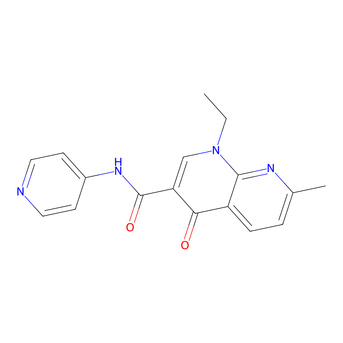 1-ethyl-7-methyl-4-oxo-N-(pyridin-4-yl)-1,4-dihydro-1,8-naphthyridine-3-carboxamide molecular structure, CAS 1010932-11-2