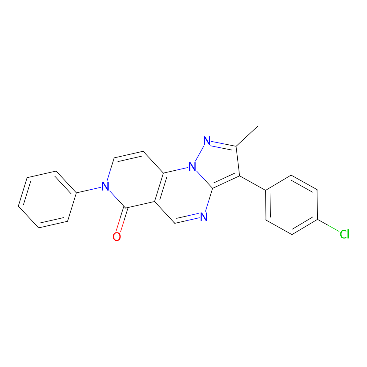 3-(4-chlorophenyl)-2-methyl-7-phenylpyrazolo[1,5-a]pyrido[3,4-e]pyrimidin-6(7H)-one molecular structure, CAS 1010932-16-7