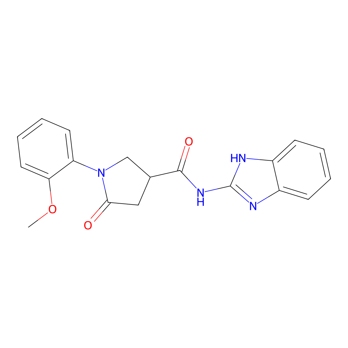 N-(1,3-dihydro-2H-benzimidazol-2-ylidene)-1-(2-methoxyphenyl)-5-oxopyrrolidine-3-carboxamide molecular structure, CAS 1010932-19-0