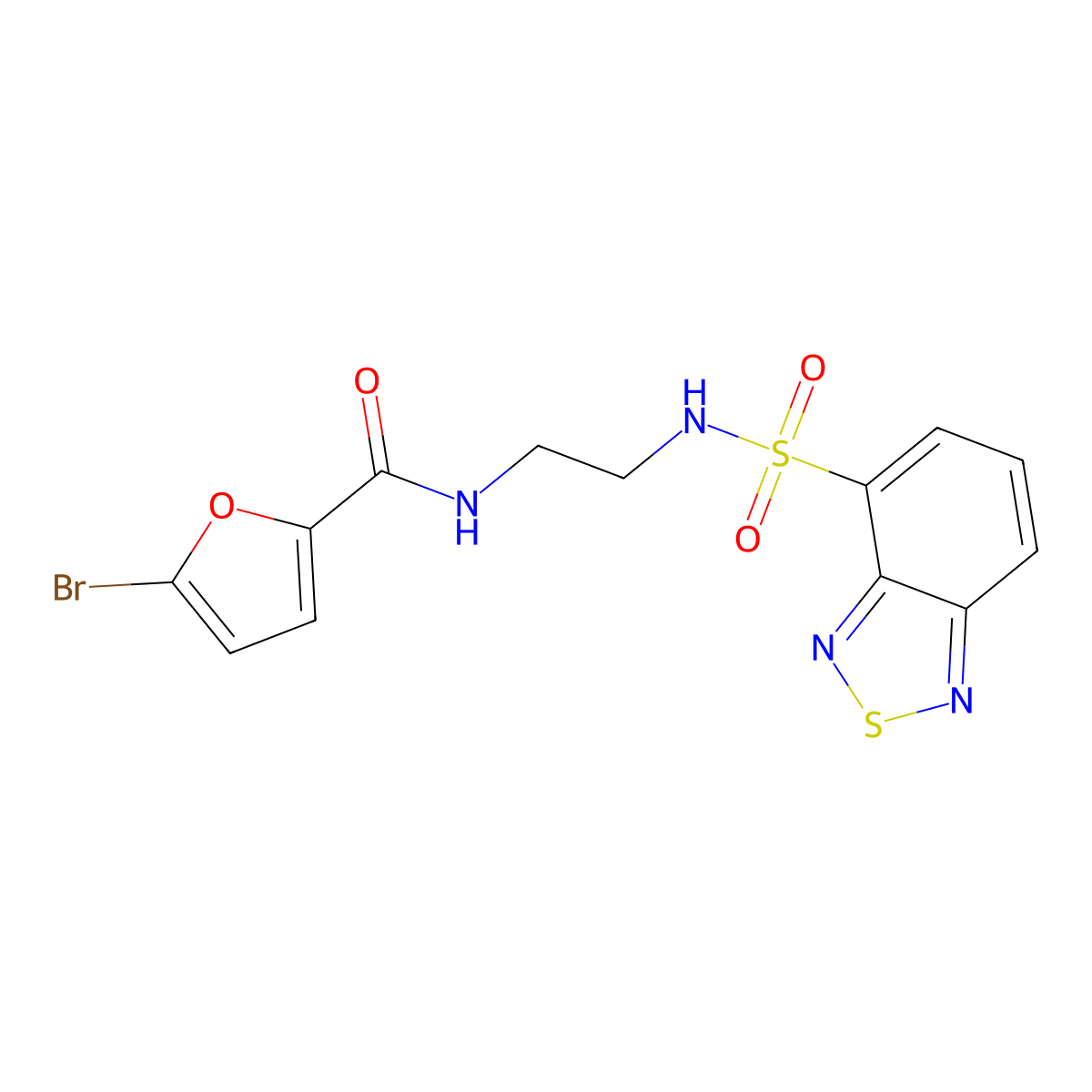 N-{2-[(2,1,3-benzothiadiazol-4-ylsulfonyl)amino]ethyl}-5-bromofuran-2-carboxamide molecular structure, CAS 1010932-29-2