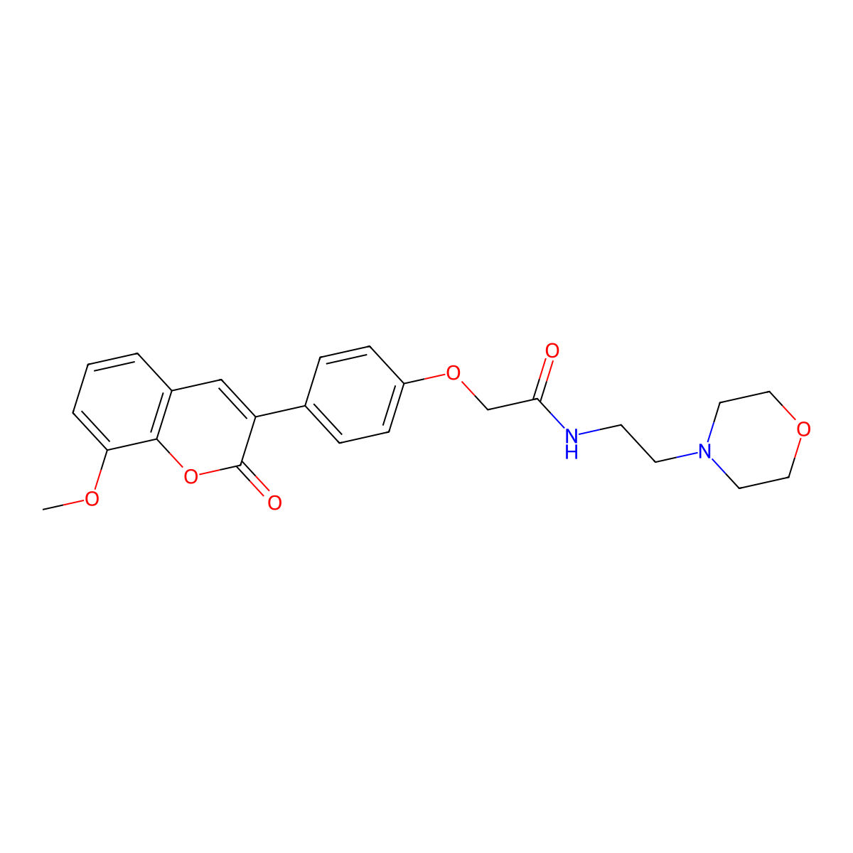 2-[4-(8-methoxy-2-oxo-2H-chromen-3-yl)phenoxy]-N-[2-(morpholin-4-yl)ethyl]acetamide molecular structure, CAS 1010932-34-9