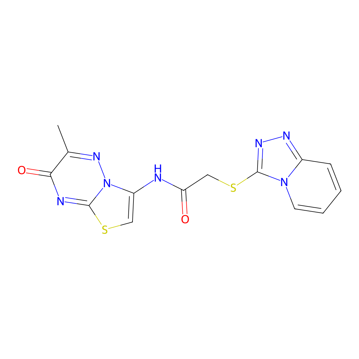 N-(6-methyl-7-oxo-7H-[1,3]thiazolo[3,2-b][1,2,4]triazin-3-yl)-2-([1,2,4]triazolo[4,3-a]pyridin-3-ylsulfanyl)acetamide molecular structure, CAS 1010932-40-7
