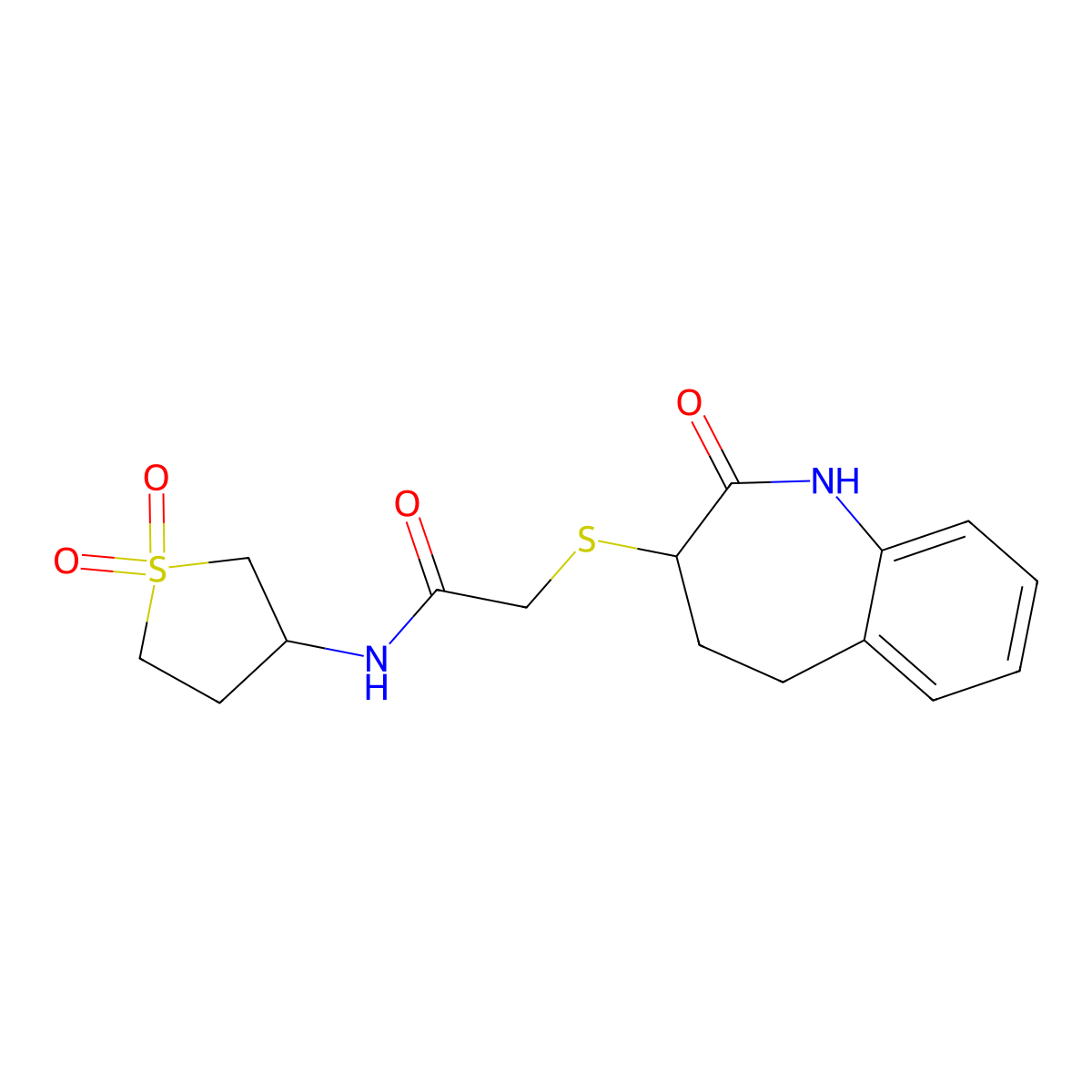 N-(1,1-dioxidotetrahydrothiophen-3-yl)-2-[(2-hydroxy-4,5-dihydro-3H-1-benzazepin-3-yl)sulfanyl]acetamide molecular structure, CAS 1010932-49-6