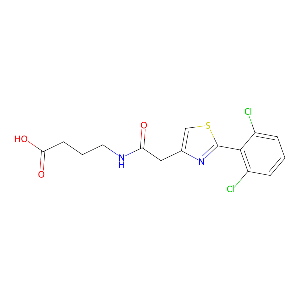 4-({[2-(2,6-Dichlorophenyl)-1,3-thiazol-4-yl]acetyl}amino)butanoic acid molecular structure, CAS 1010932-52-1