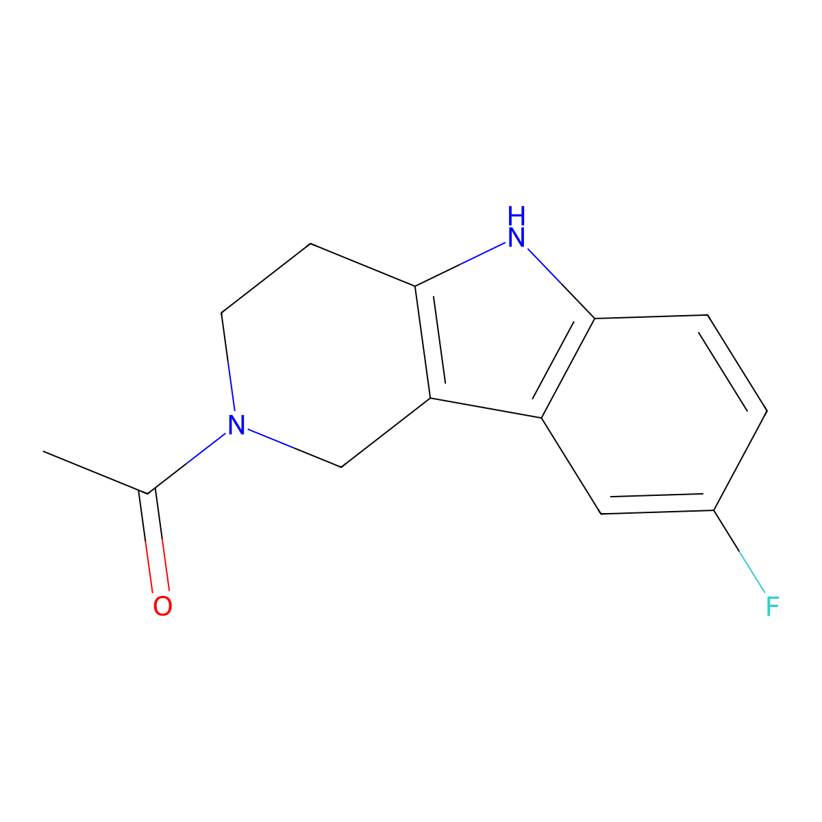 2-Acetyl-8-fluoro-2,3,4,5-tetrahydro-1H-pyrido[4,3-B]indole molecular structure, CAS 1010932-53-2