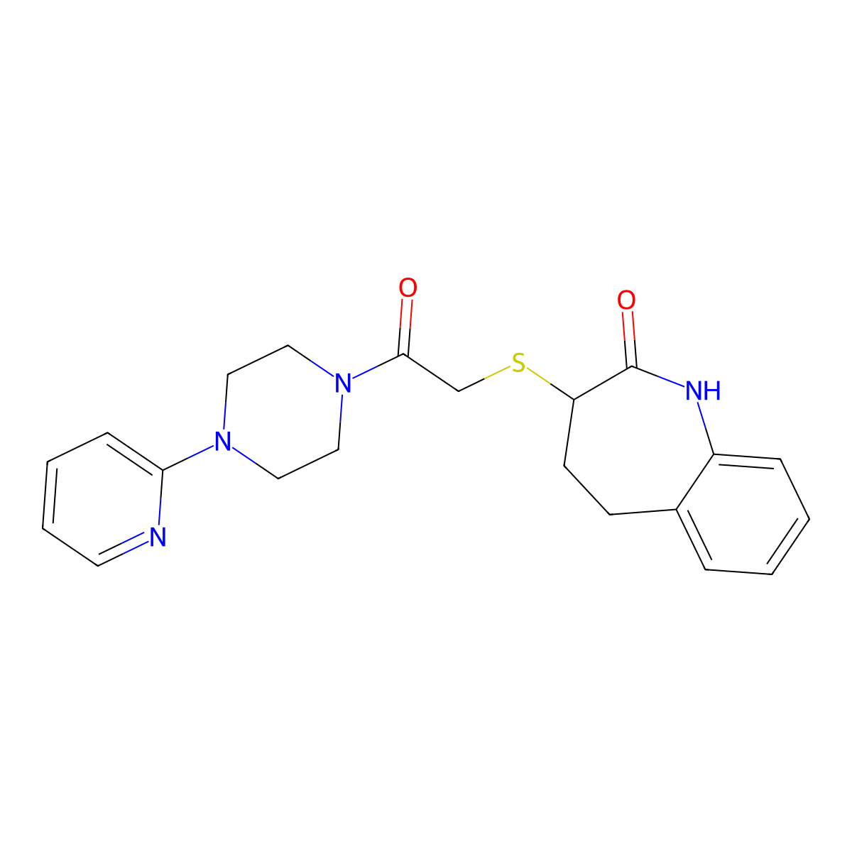 2-[(2-hydroxy-4,5-dihydro-3H-1-benzazepin-3-yl)sulfanyl]-1-[4-(pyridin-2-yl)piperazin-1-yl]ethanone molecular structure, CAS 1010932-58-7