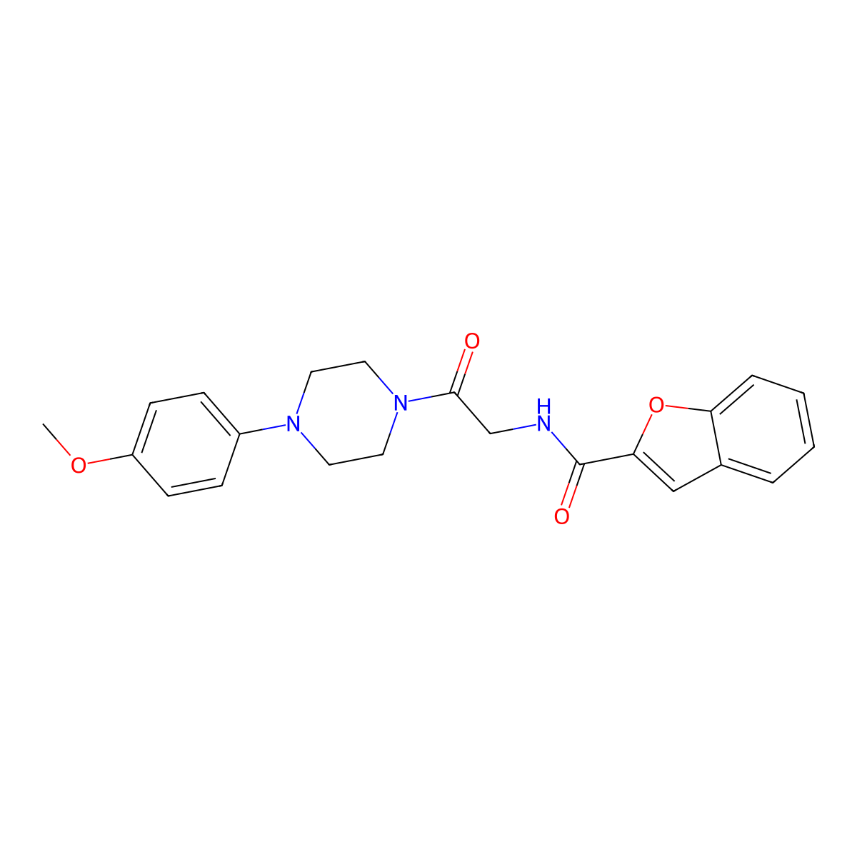 N-{2-[4-(4-methoxyphenyl)piperazino]-2-oxoethyl}-1-benzofuran-2-carboxamide molecular structure, CAS 1010932-71-4