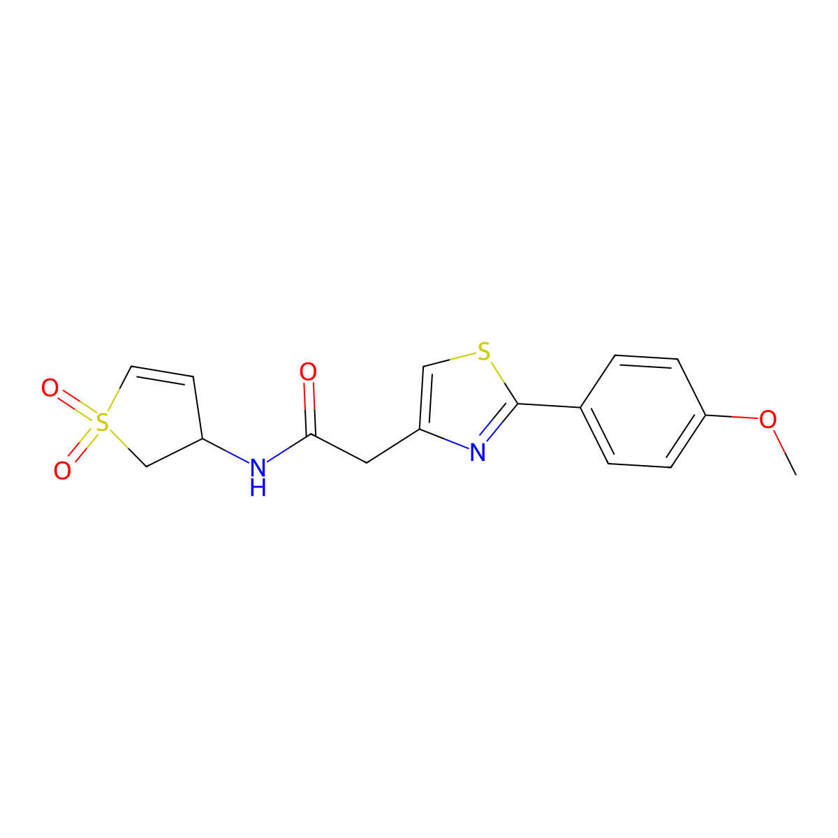 N-(1,1-dioxido-2,3-dihydrothiophen-3-yl)-2-[2-(4-methoxyphenyl)-1,3-thiazol-4-yl]acetamide molecular structure, CAS 1010932-74-7