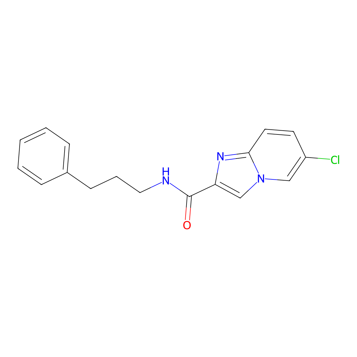 6-chloro-N-(3-phenylpropyl)imidazo[1,2-a]pyridine-2-carboxamide molecular structure, CAS 1010932-77-0