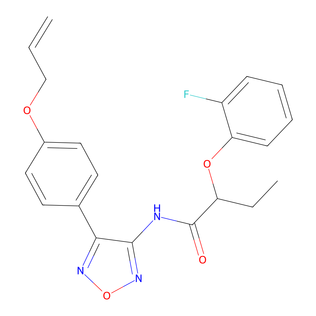 2-(2-fluorophenoxy)-N-{4-[4-(prop-2-en-1-yloxy)phenyl]-1,2,5-oxadiazol-3-yl}butanamide molecular structure, CAS 1010932-81-6
