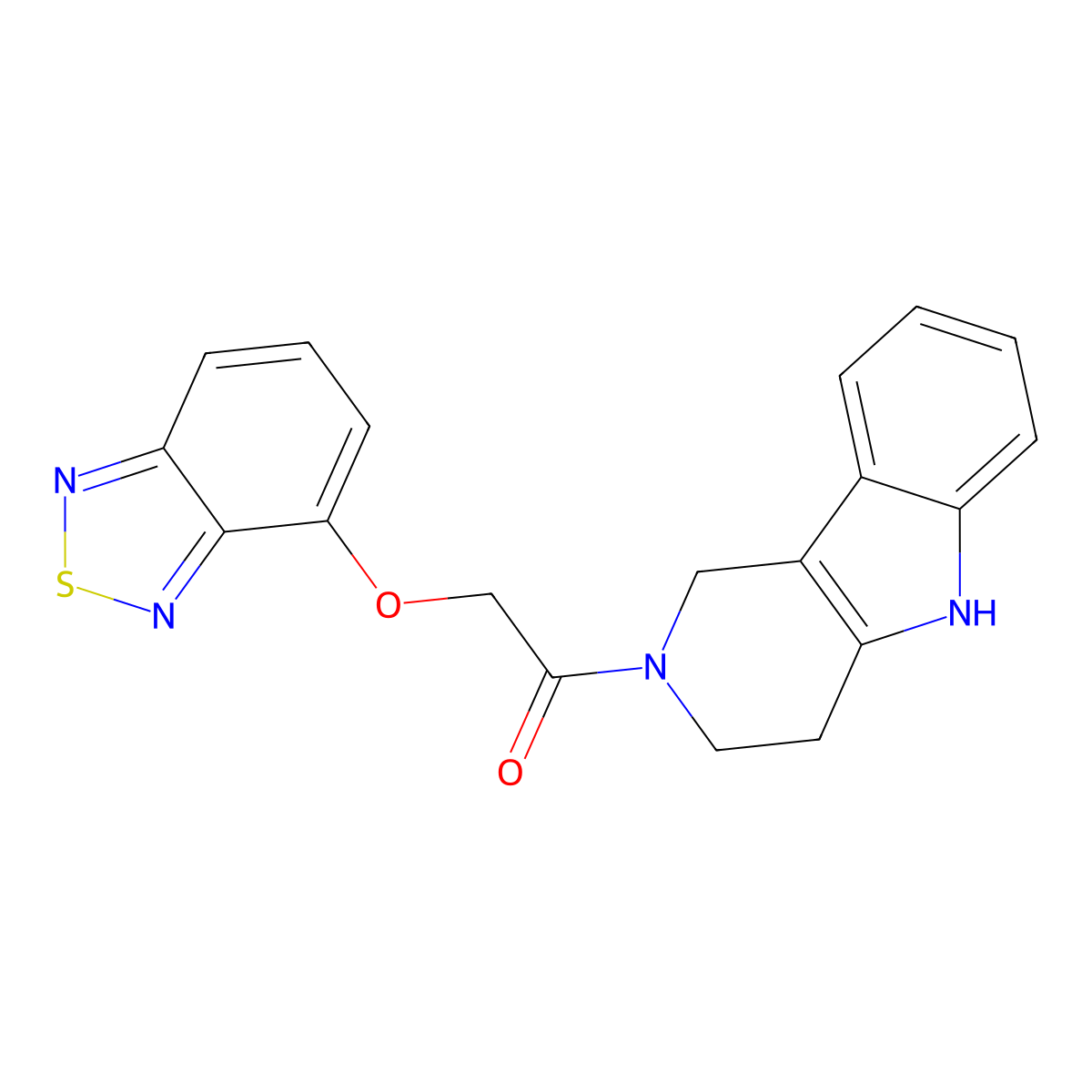 2-(2,1,3-benzothiadiazol-4-yloxy)-1-(1,3,4,5-tetrahydro-2H-pyrido[4,3-b]indol-2-yl)ethanone molecular structure, CAS 1010932-88-3