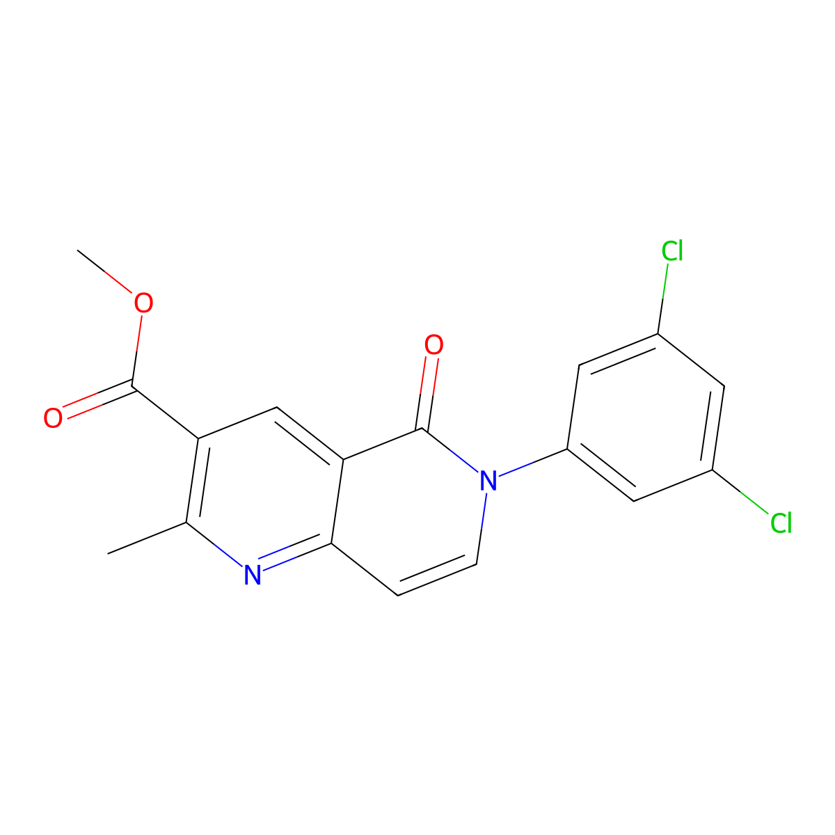 Methyl 6-(3,5-dichlorophenyl)-2-methyl-5-oxo-5,6-dihydro-1,6-naphthyridine-3-carboxylate molecular structure, CAS 1010932-97-4