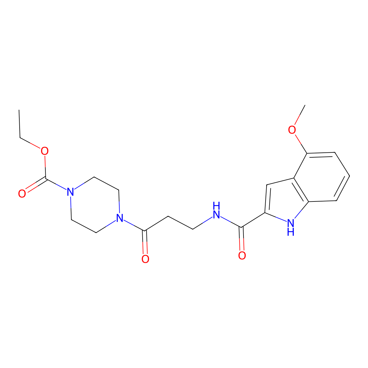 ethyl 4-{N-[(4-methoxy-1H-indol-2-yl)carbonyl]-beta-alanyl}piperazine-1-carboxylate molecular structure, CAS 1010933-03-5