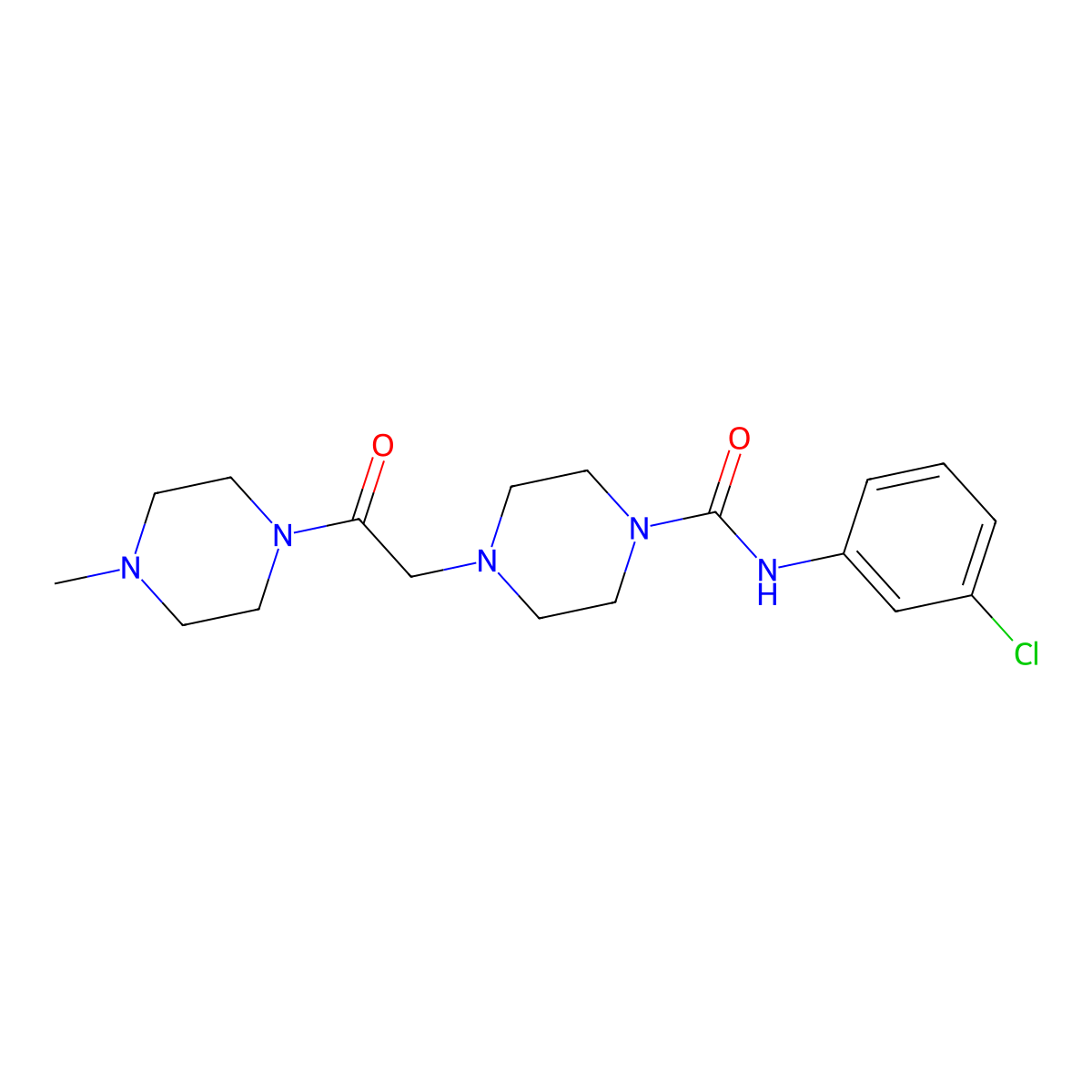 N-(3-chlorophenyl)-4-[2-(4-methylpiperazin-1-yl)-2-oxoethyl]piperazine-1-carboxamide molecular structure, CAS 1010933-17-1