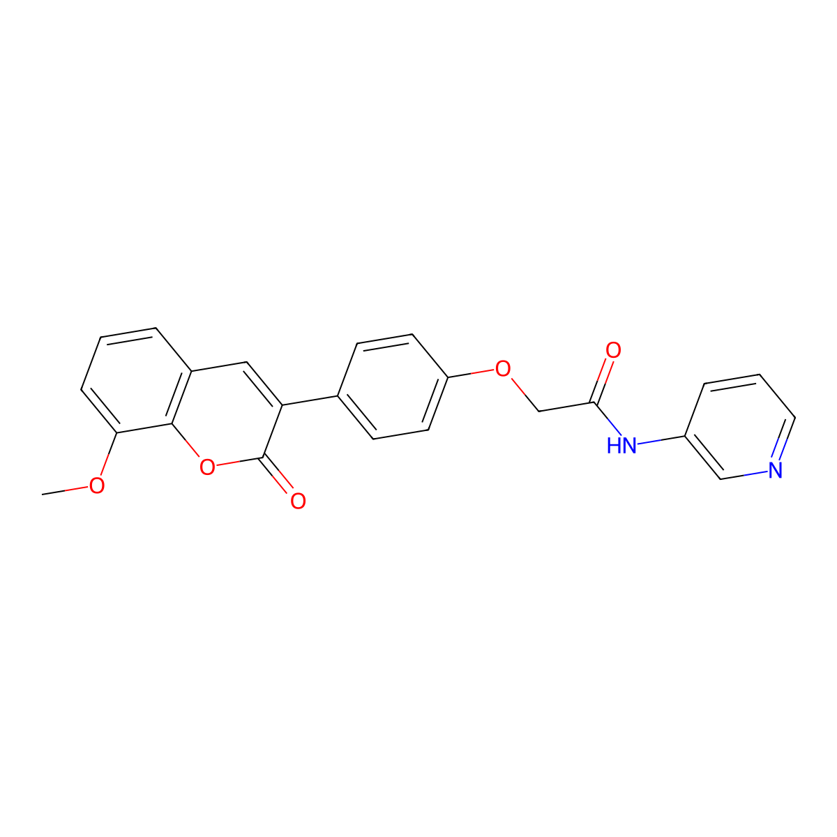 2-[4-(8-methoxy-2-oxo-2H-chromen-3-yl)phenoxy]-N-(pyridin-3-yl)acetamide molecular structure, CAS 1010933-23-9