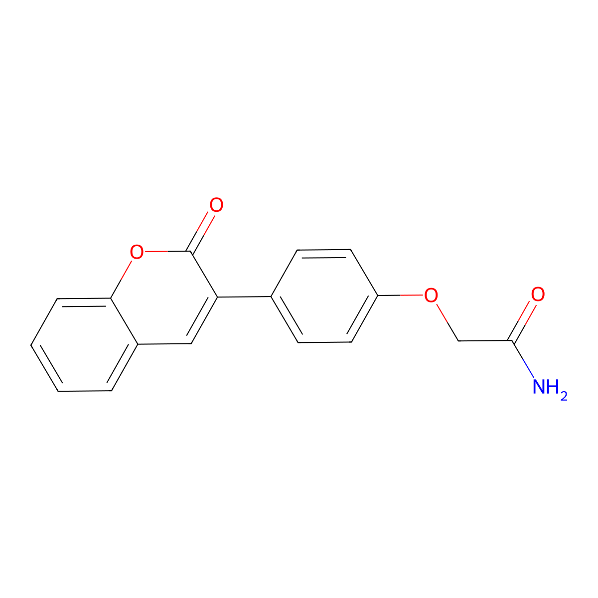 2-[4-(2-oxo-2H-chromen-3-yl)phenoxy]acetamide molecular structure, CAS 1010933-32-0