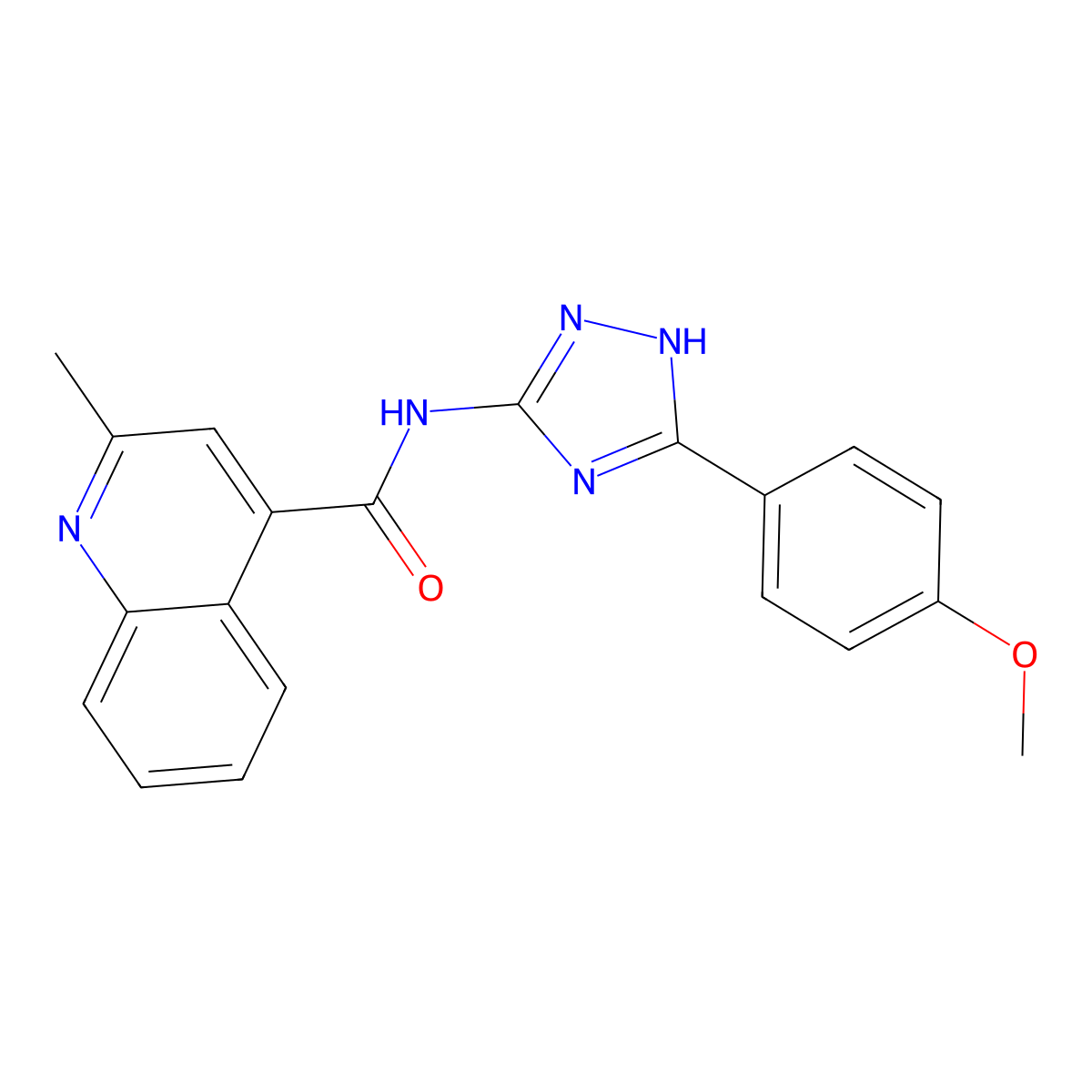N-[3-(4-methoxyphenyl)-1H-1,2,4-triazol-5-yl]-2-methyl-4-quinolinecarboxamide molecular structure, CAS 1010933-52-4