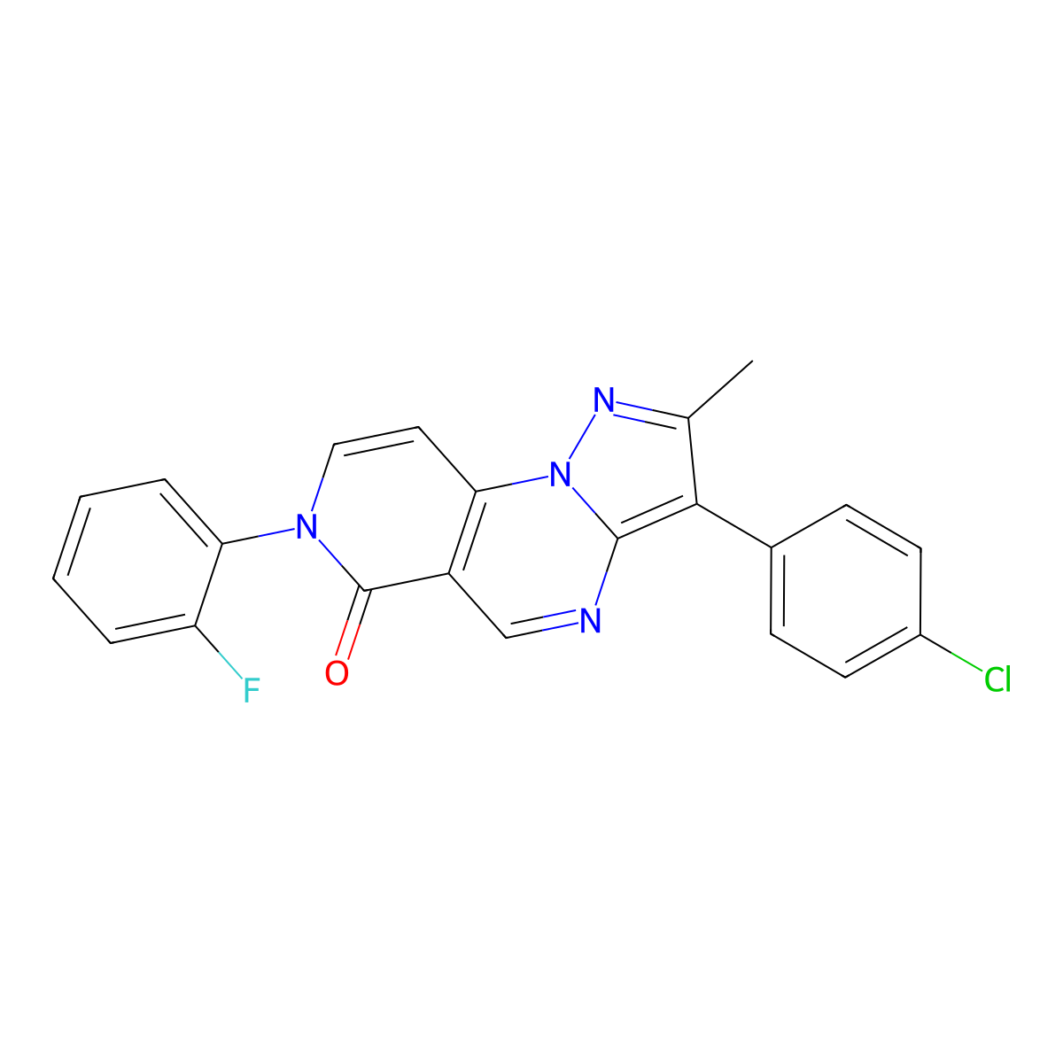 3-(4-chlorophenyl)-7-(2-fluorophenyl)-2-methylpyrazolo[1,5-a]pyrido[3,4-e]pyrimidin-6(7H)-one molecular structure, CAS 1010933-58-0