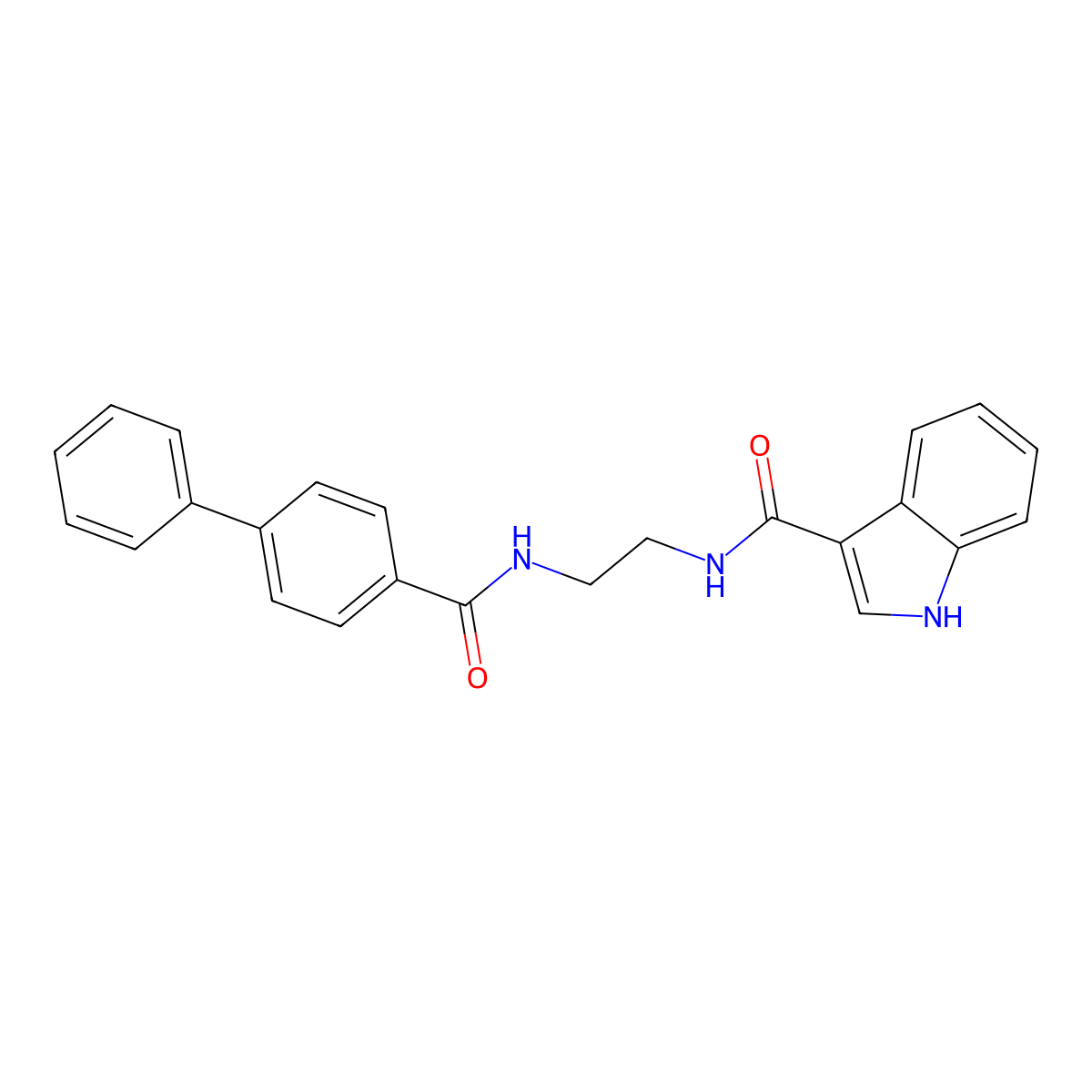 N-{2-[(biphenyl-4-ylcarbonyl)amino]ethyl}-1H-indole-3-carboxamide molecular structure, CAS 1010933-60-4