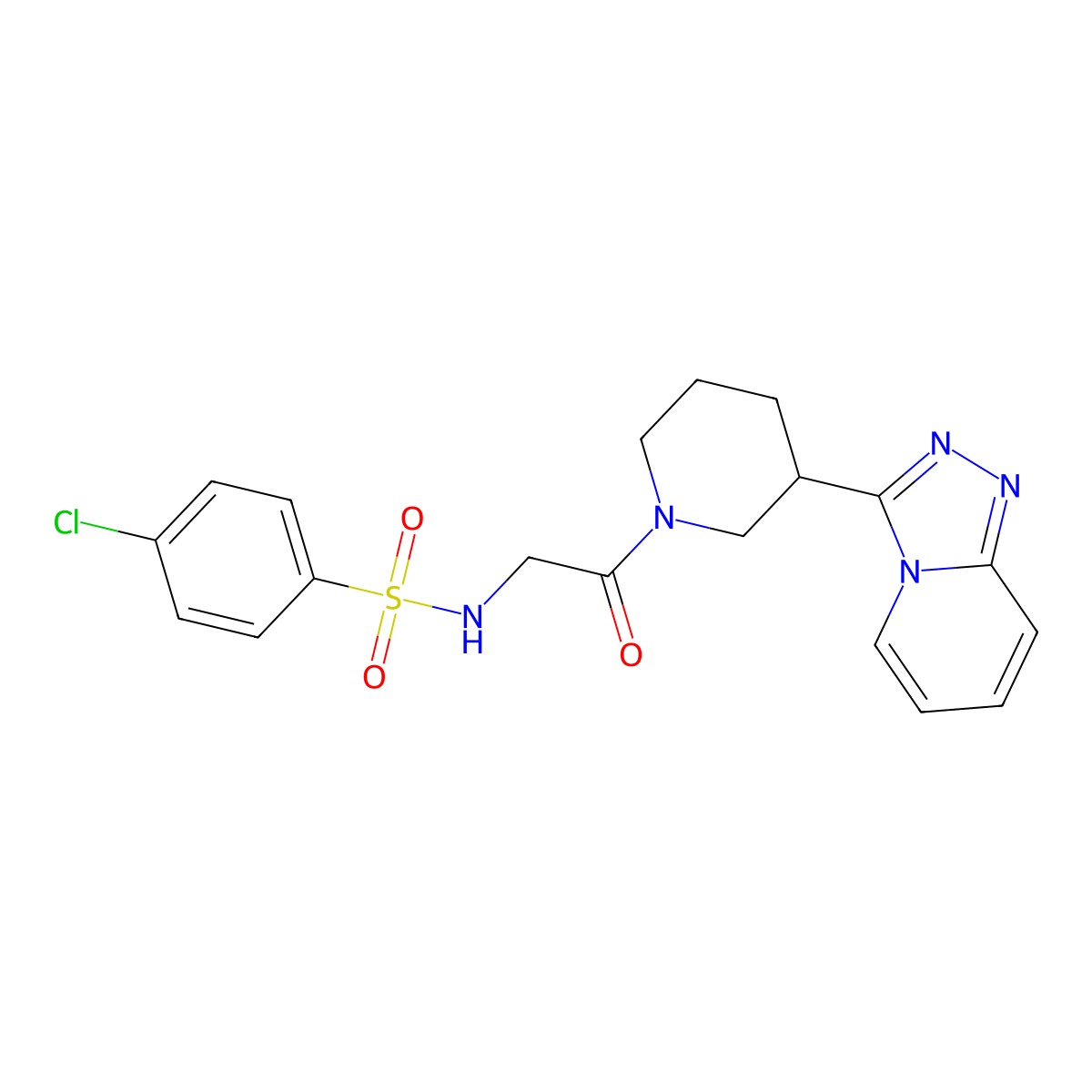 4-chloro-N-{2-oxo-2-[3-([1,2,4]triazolo[4,3-a]pyridin-3-yl)piperidin-1-yl]ethyl}benzenesulfonamide molecular structure, CAS 1010933-67-1