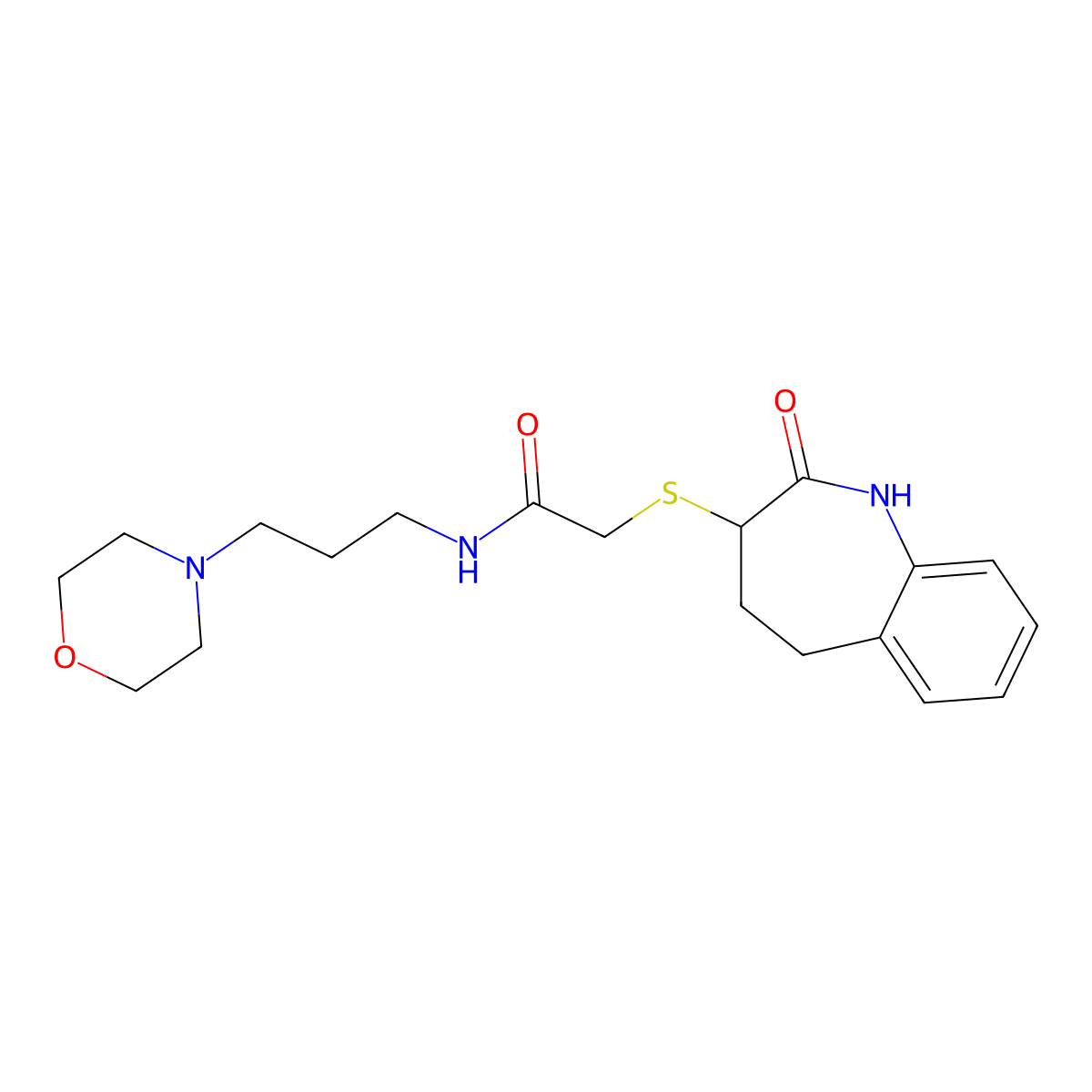 2-[(2-hydroxy-4,5-dihydro-3H-1-benzazepin-3-yl)sulfanyl]-N-[3-(morpholin-4-yl)propyl]acetamide molecular structure, CAS 1010933-71-7