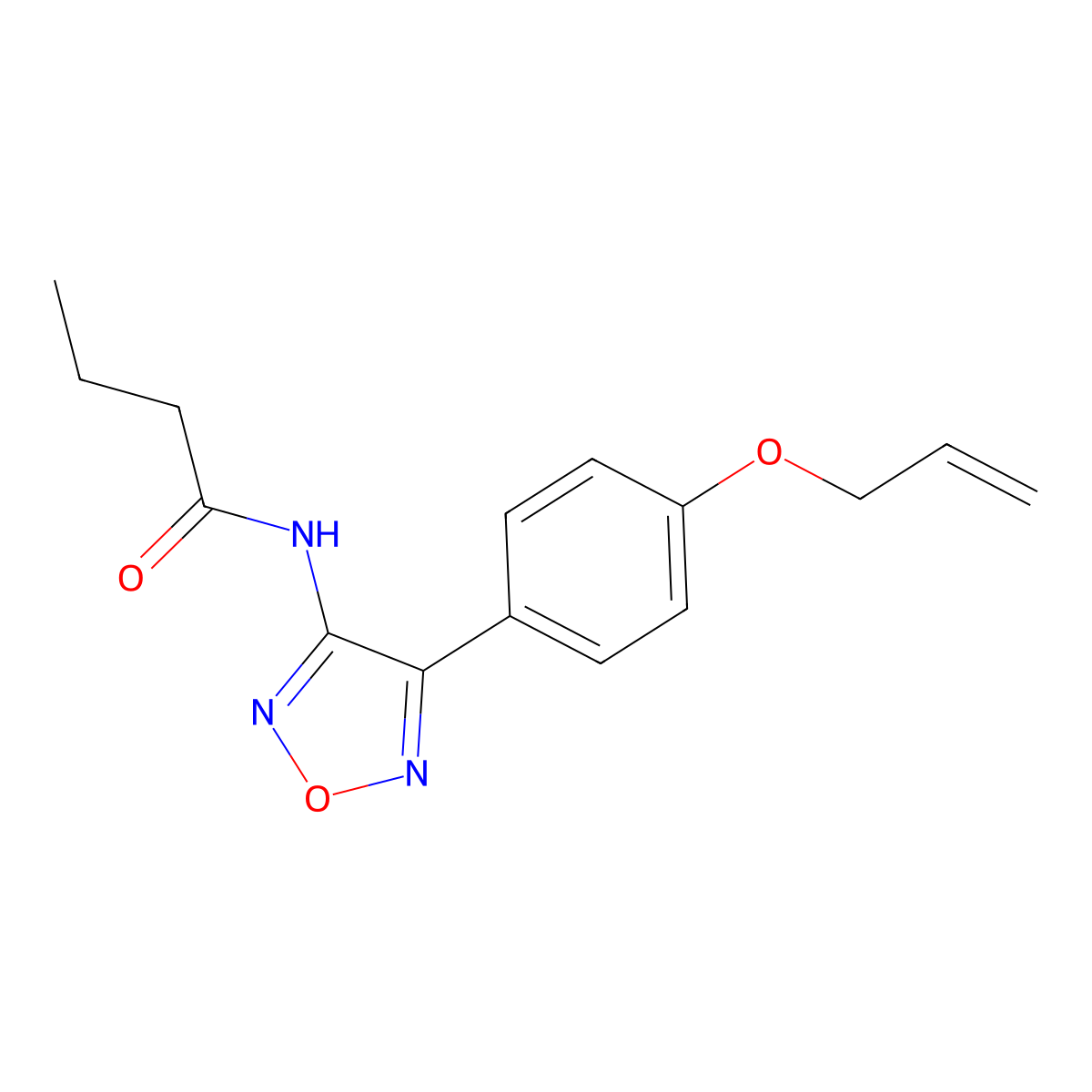 N-{4-[4-(prop-2-en-1-yloxy)phenyl]-1,2,5-oxadiazol-3-yl}butanamide molecular structure, CAS 1010933-72-8