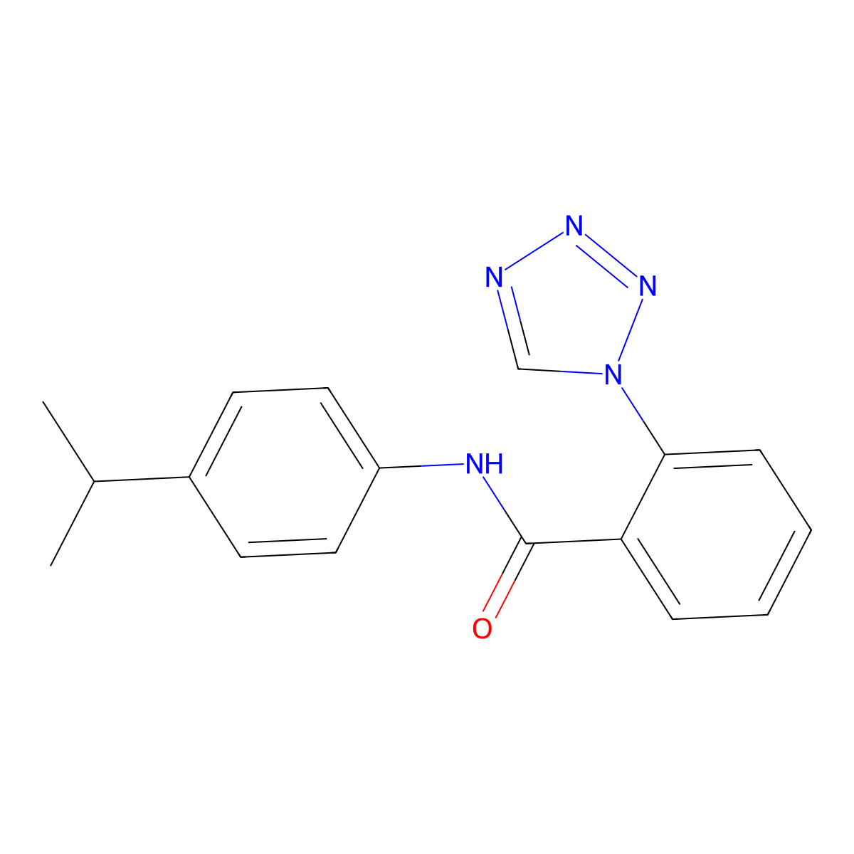 N-[4-(propan-2-yl)phenyl]-2-(1H-tetrazol-1-yl)benzamide molecular structure, CAS 1010933-96-6