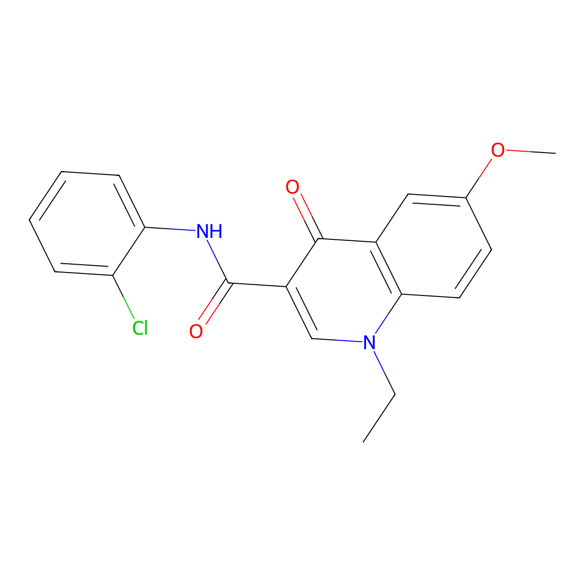 N-(2-chlorophenyl)-1-ethyl-6-methoxy-4-oxo-1,4-dihydroquinoline-3-carboxamide molecular structure, CAS 1010934-05-0