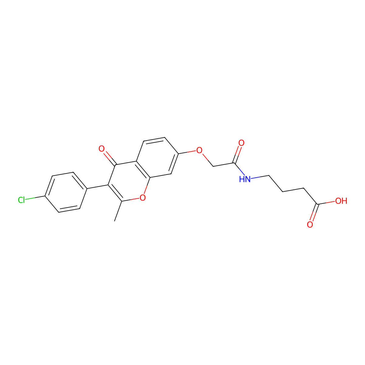 4-[({[3-(4-chlorophenyl)-2-methyl-4-oxo-4H-chromen-7-yl]oxy}acetyl)amino]butanoic acid molecular structure, CAS 1010934-07-2