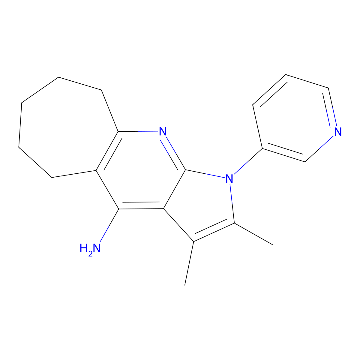 2,3-Dimethyl-1-(pyridin-3-yl)-1,5,6,7,8,9-hexahydrocyclohepta[b]pyrrolo[3,2-e]pyridin-4-amine molecular structure, CAS 1010934-08-3