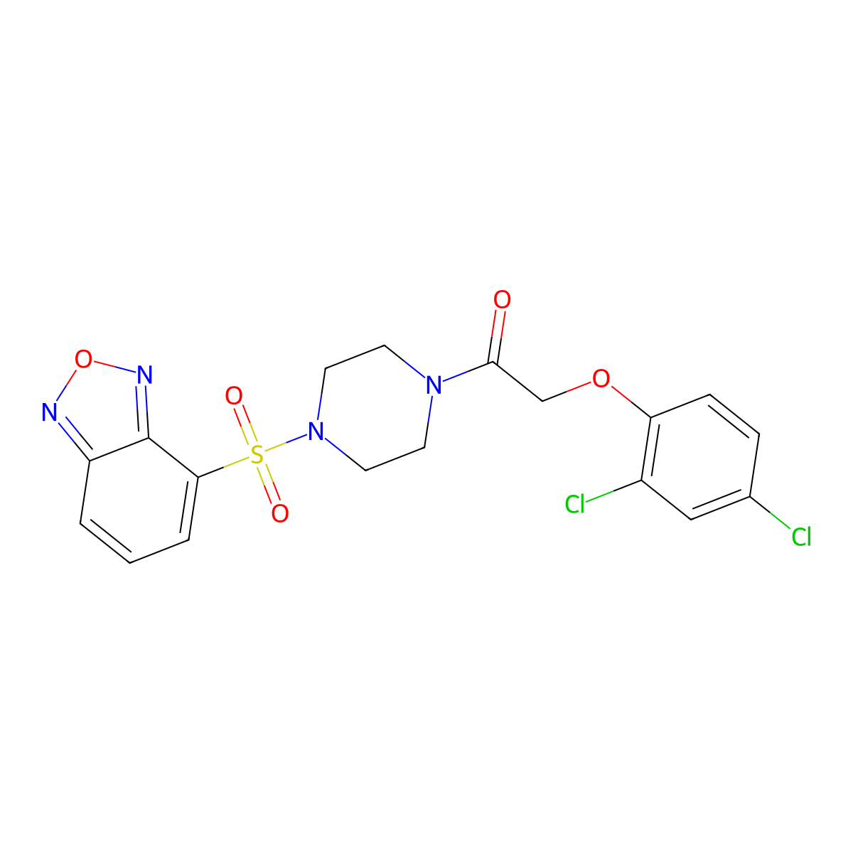 1-[4-(2,1,3-Benzoxadiazol-4-ylsulfonyl)piperazin-1-yl]-2-(2,4-dichlorophenoxy)ethanone molecular structure, CAS 1010934-09-4