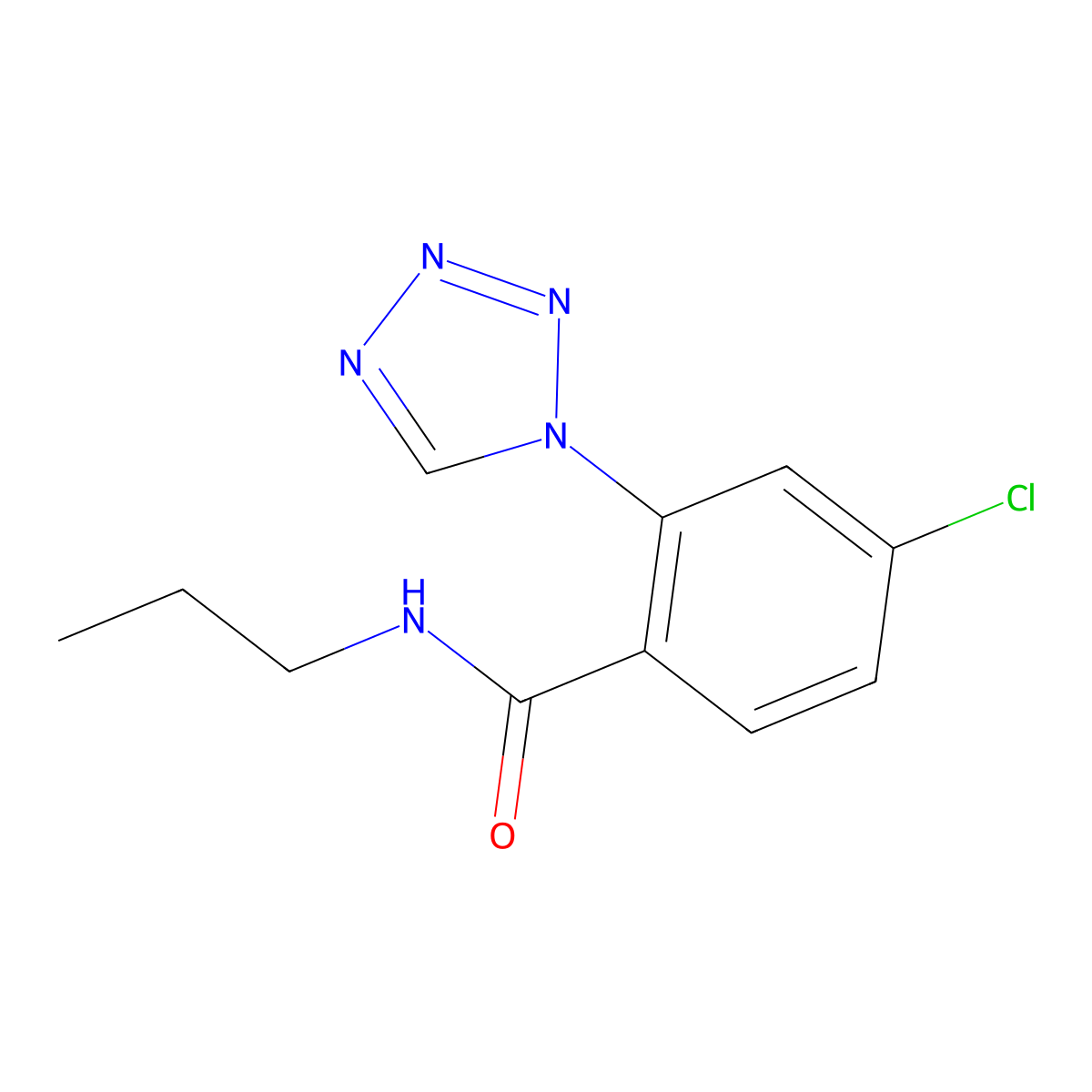4-chloro-N-propyl-2-(1H-tetrazol-1-yl)benzamide molecular structure, CAS 1010934-42-5