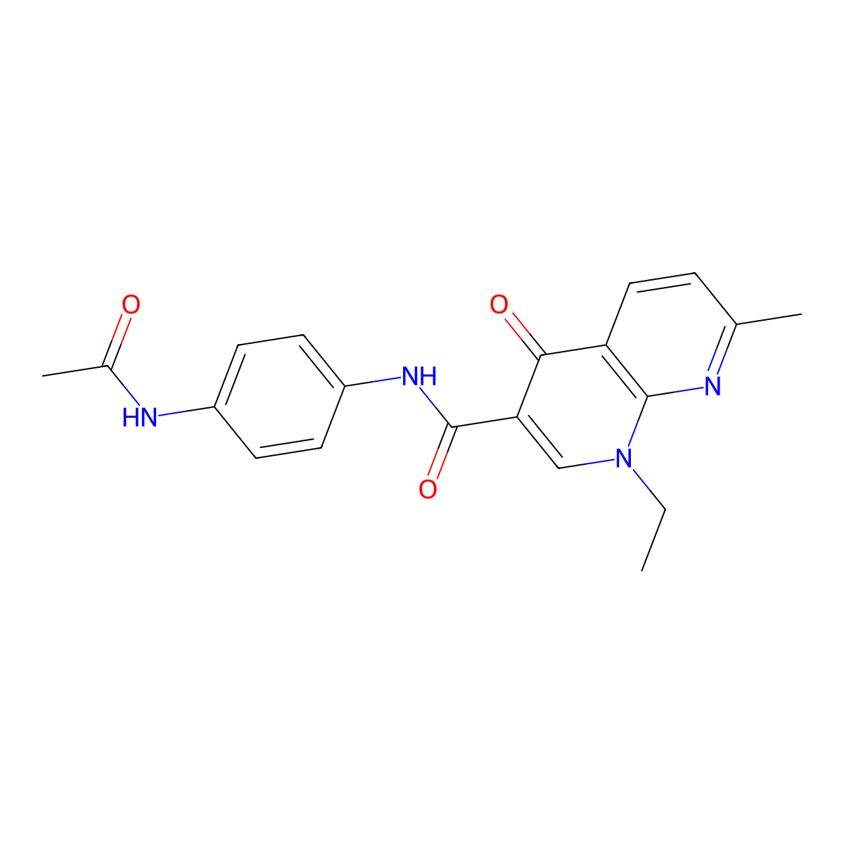 N-(4-acetamidophenyl)-1-ethyl-7-methyl-4-oxo-1,4-dihydro-1,8-naphthyridine-3-carboxamide molecular structure, CAS 1010934-45-8